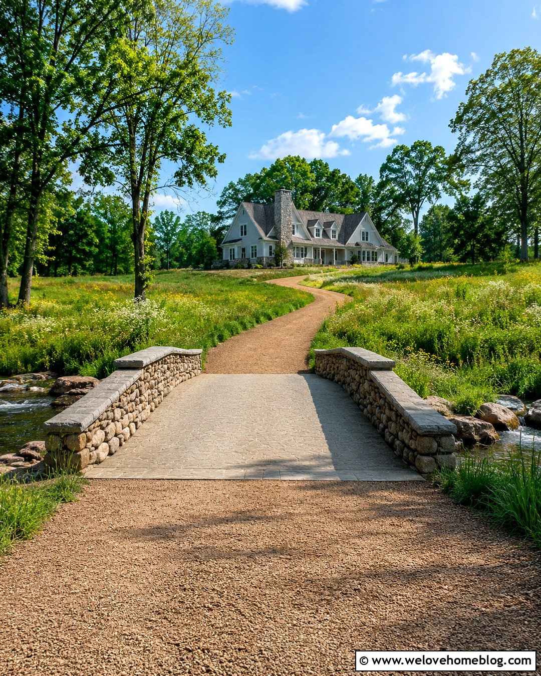 Country Driveway Bridge With Fieldstone Walls - 20 bridge over creek driveway ideas