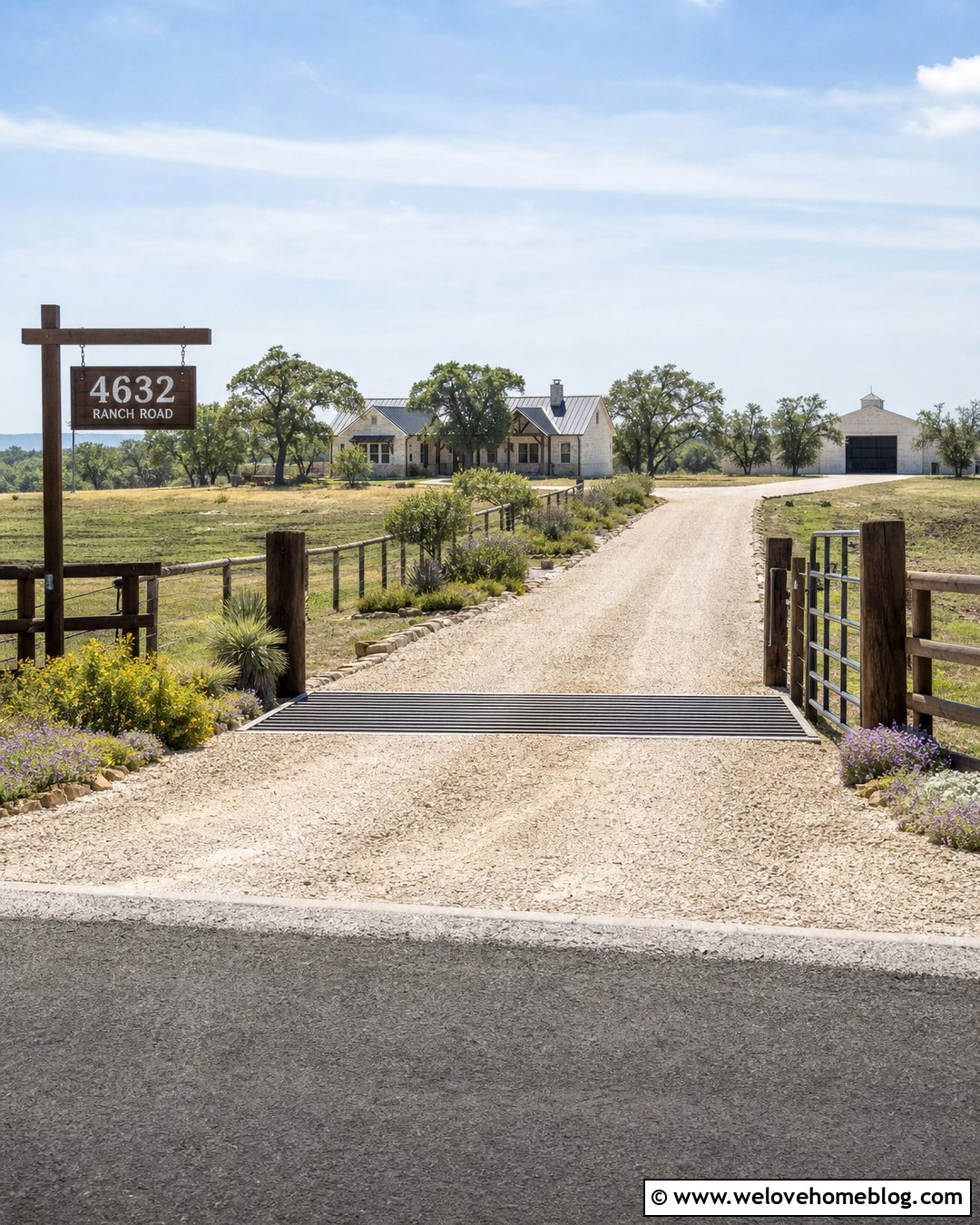 Country Driveway Entrance With Cattle Guard - 20 End Of Driveway Entrance Country Ideas
