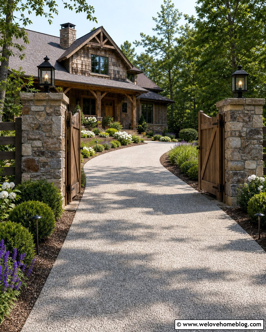 30 Country Driveway Entrance Ideas for Welcoming Curb Appeal