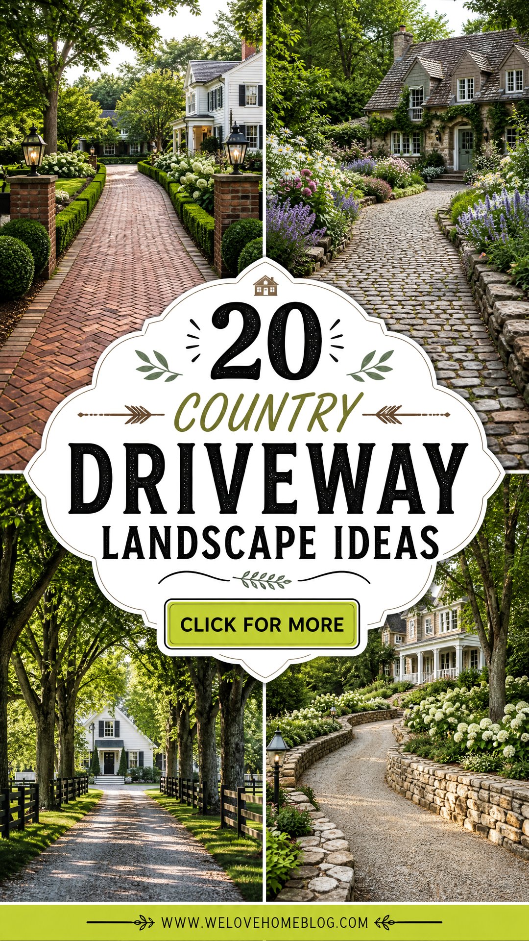 20 Country Driveway Landscape Ideas for Timeless Rural Charm - 20 Country Driveway Landscape Ideas for Timeless Rural Charm