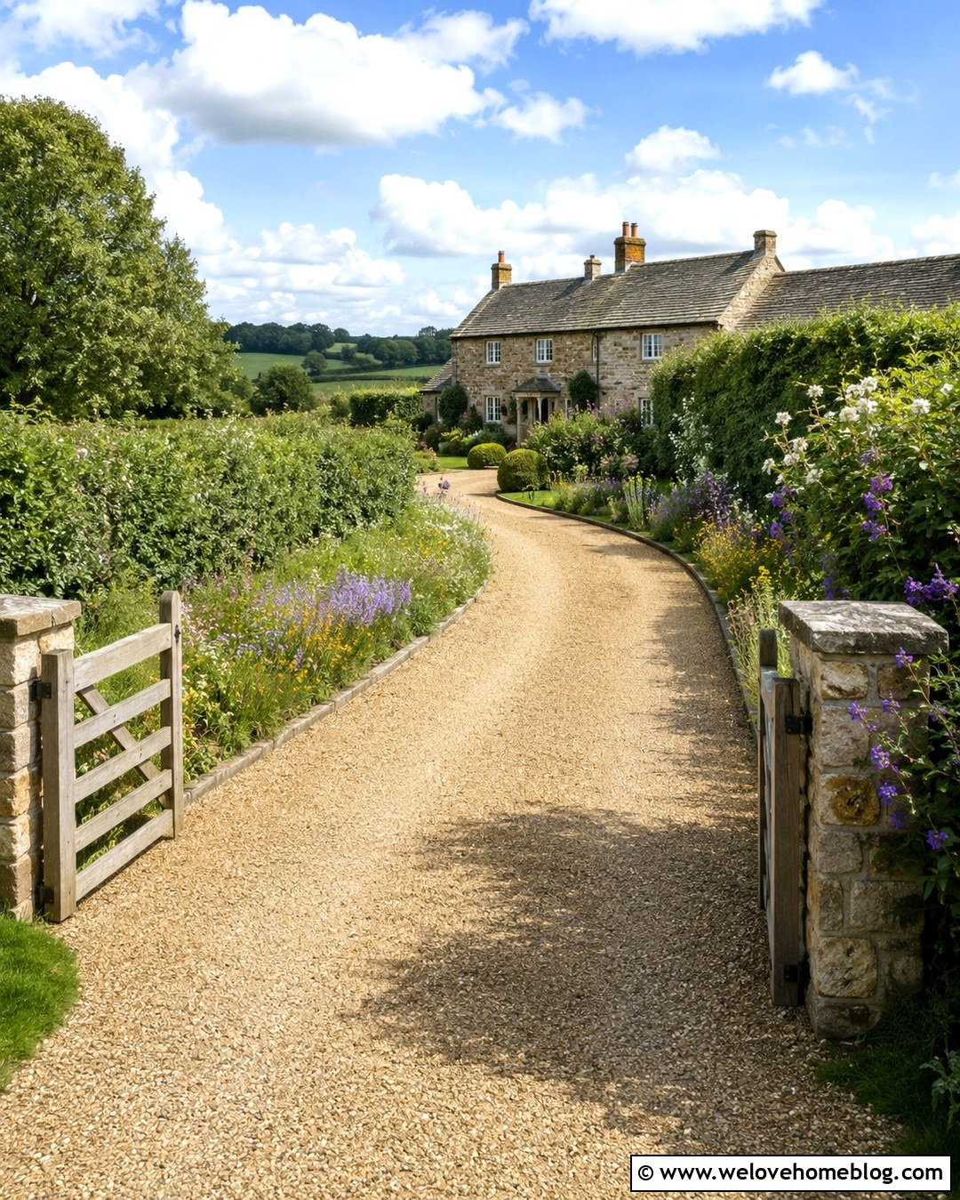 Country Driveway With Native Hedge Planting - 20 Driveway Landscaping Uk Ideas
