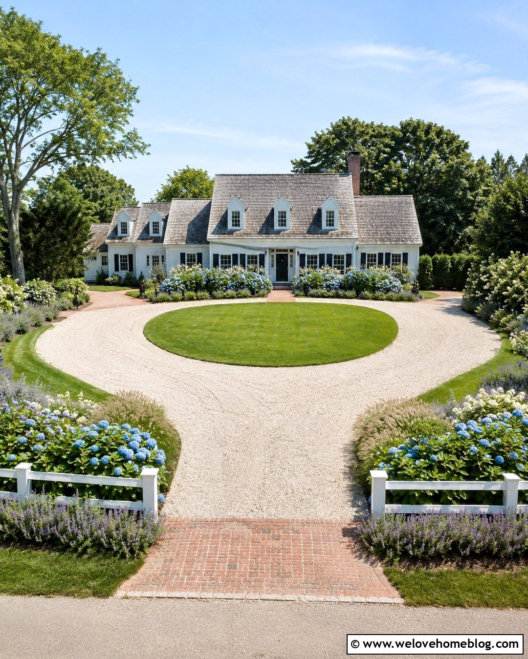 Country Driveway With White Fence Borders - 20 Country Home Driveway Ideas