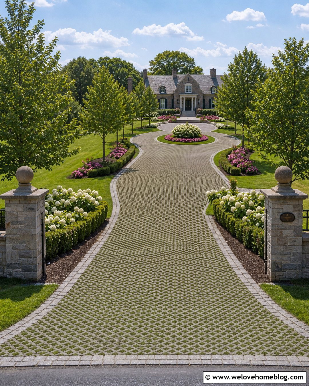 Country Estate Grass Paver Driveway - 45 grass pavers driveway ideas