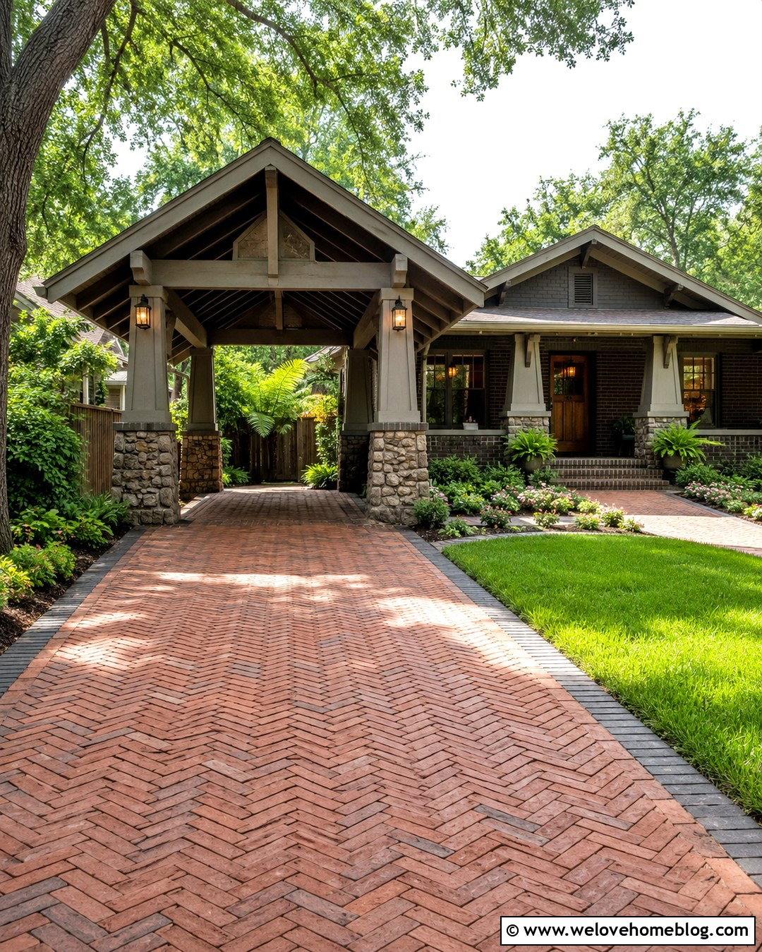 Craftsman Carport Driveway - 20 Carport Driveway Ideas