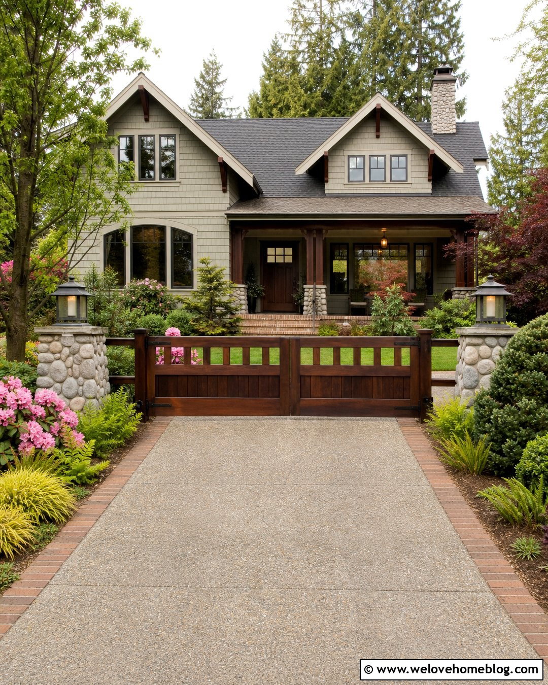 Craftsman Driveway Gate - 45 Driveway Gate Ideas