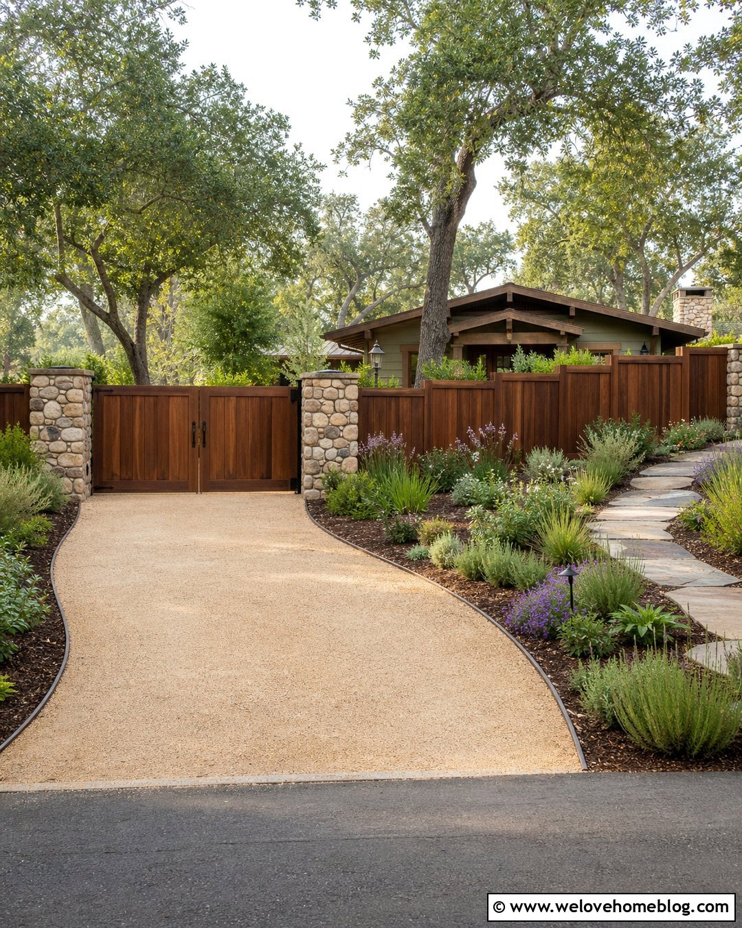 Craftsman Driveway Gate With Matching Fence - 20 craftsman driveway gate ideas