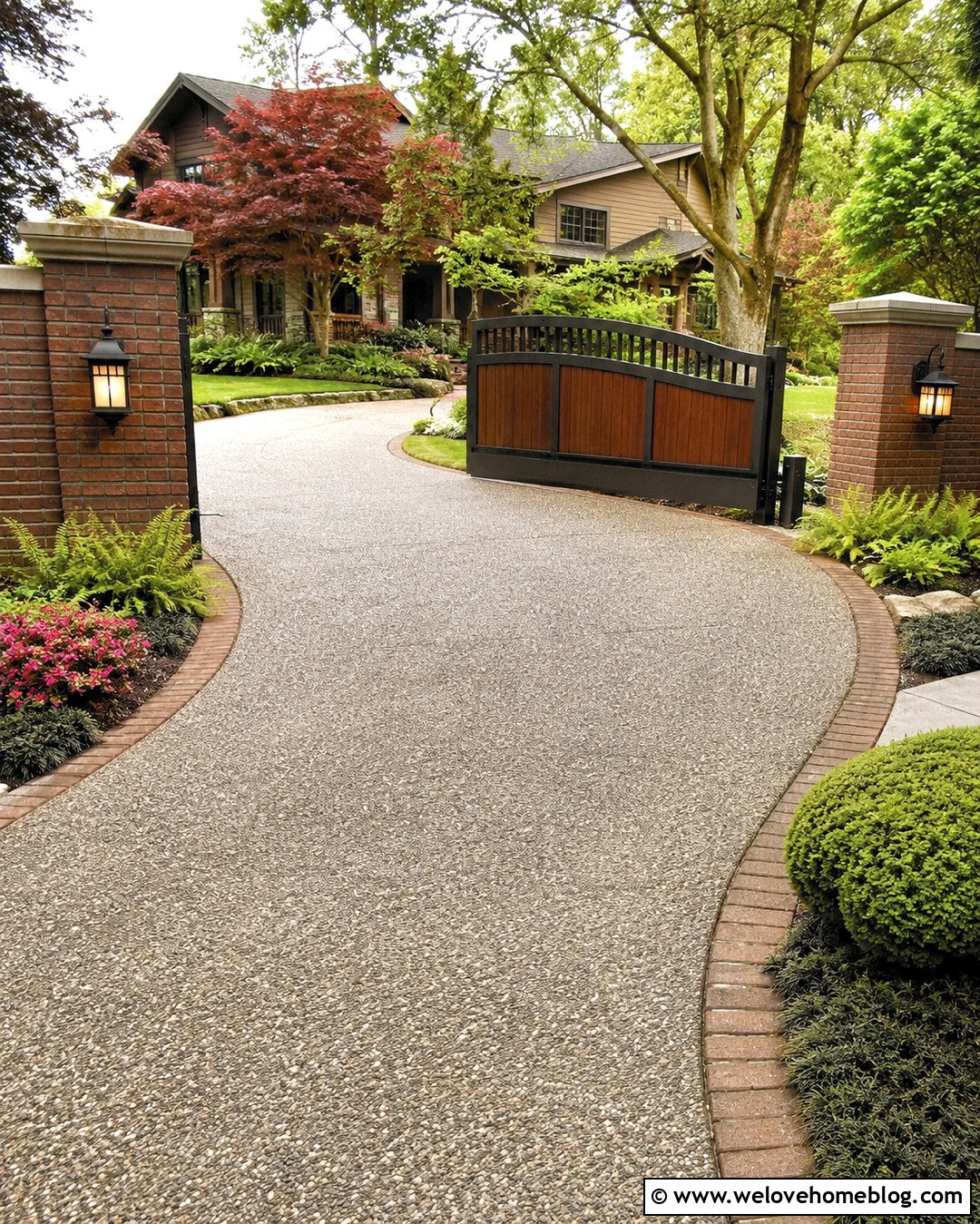 Craftsman Electric Gate With Brick Pillars - 20 electric gates entrance driveways ideas