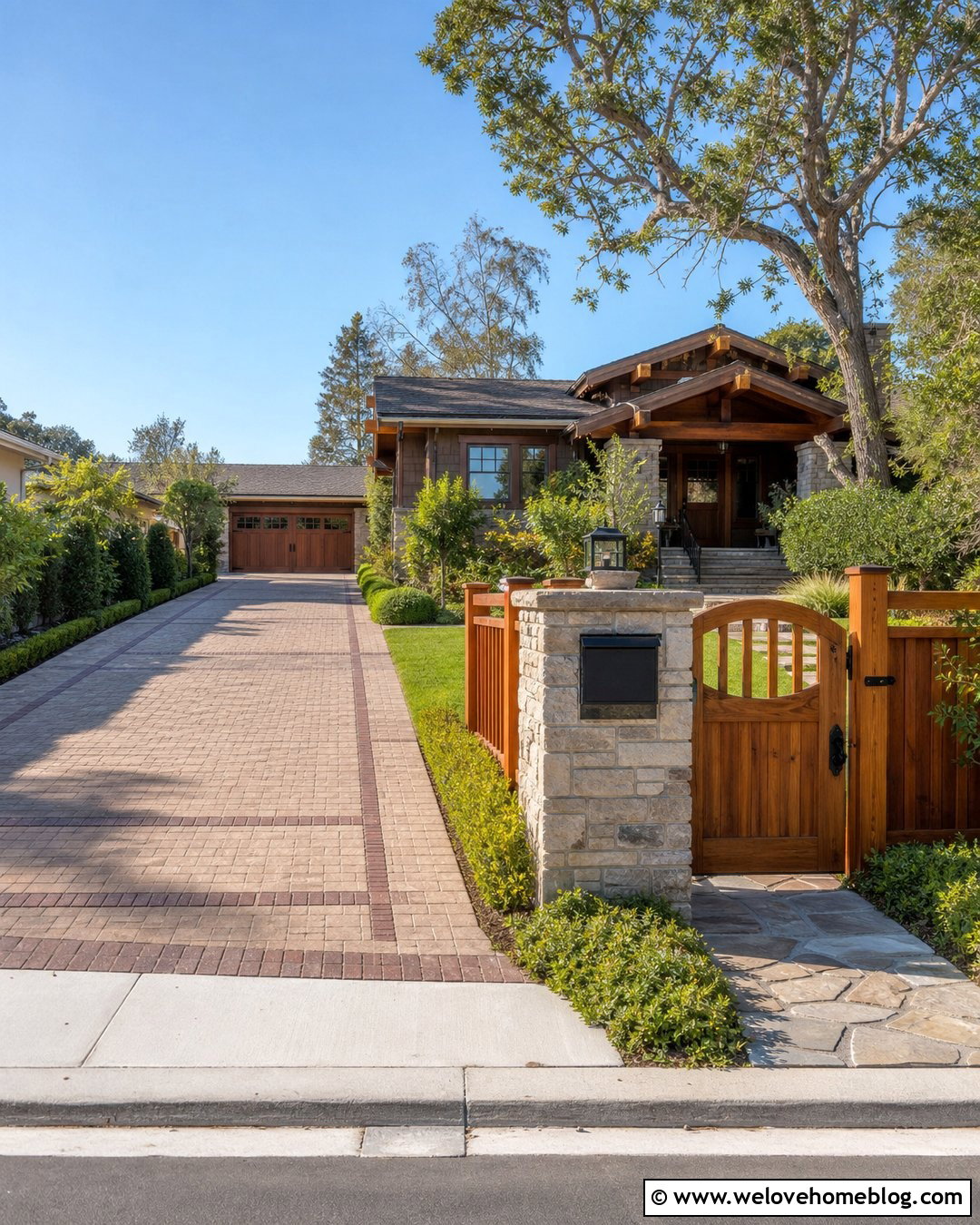Craftsman Gate With Address Sign And Mailbox - 20 craftsman driveway gate ideas