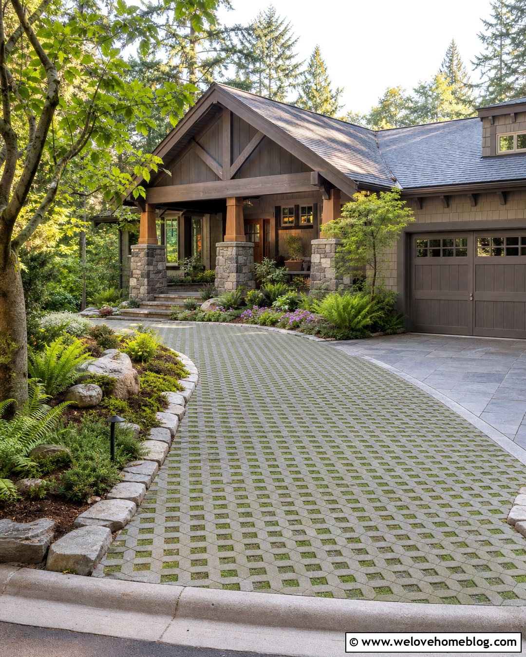 Craftsman Grass Paver Driveway - 45 grass pavers driveway ideas