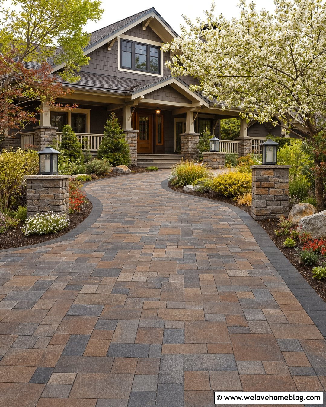 Craftsman Paver Driveway - 40 driveway pavers ideas