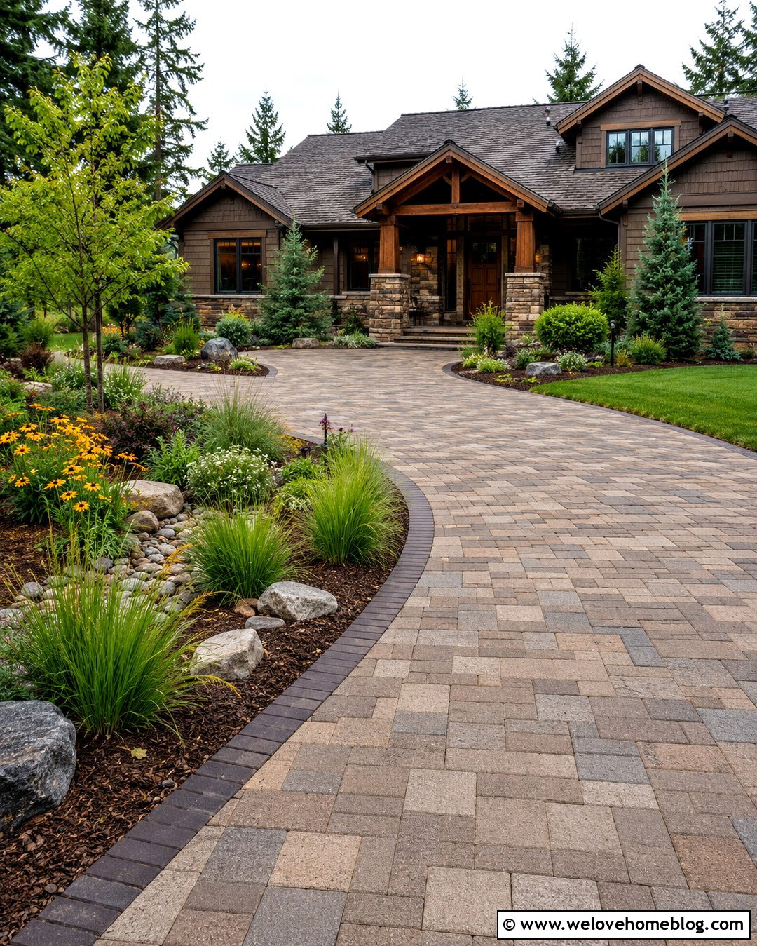 Craftsman Permeable Paver Driveway Plan - 20 driveway plans ideas