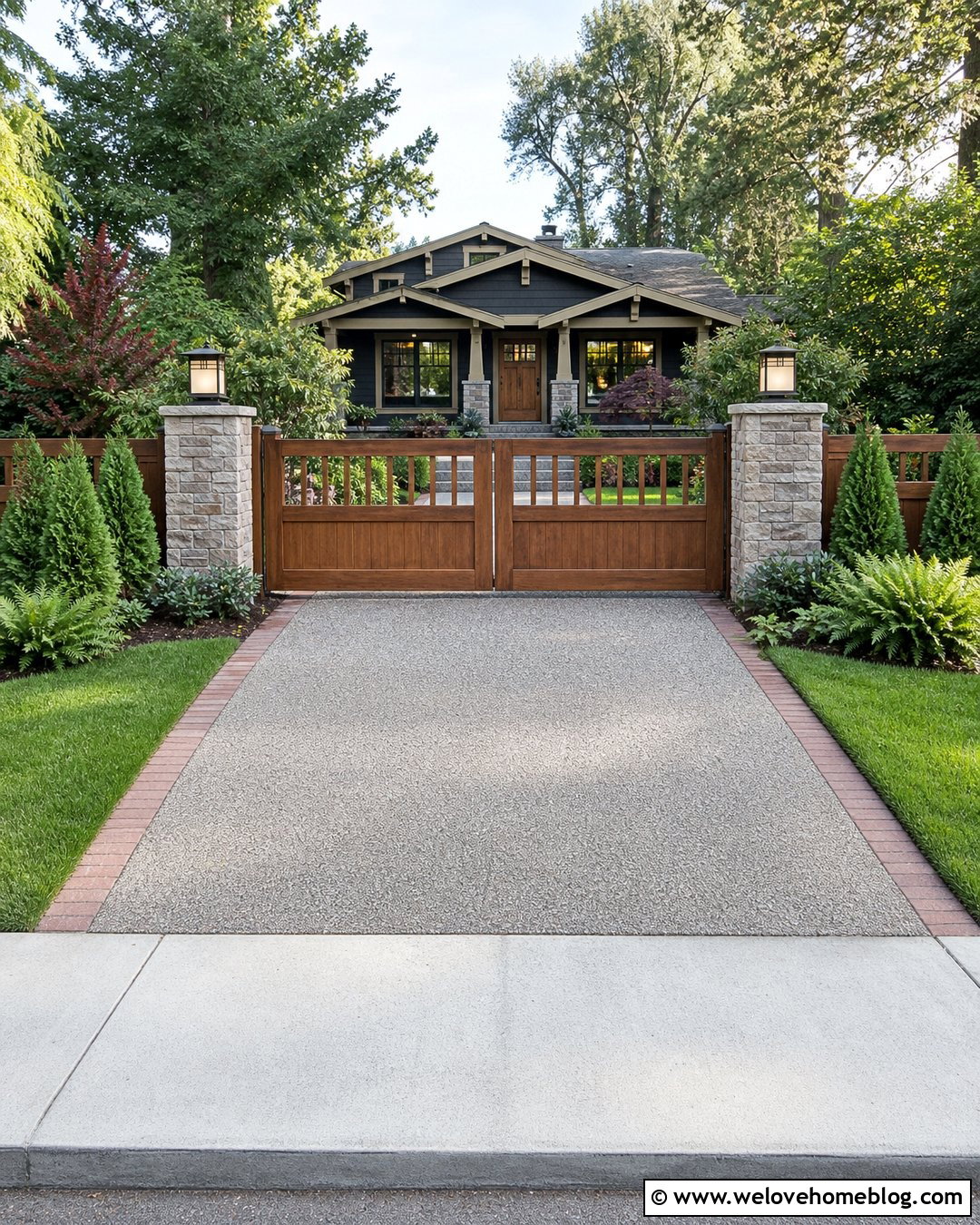 Craftsman Wood Bi Fold Driveway Gate - 20 Wood Bi-Fold Driveway Gate Ideas