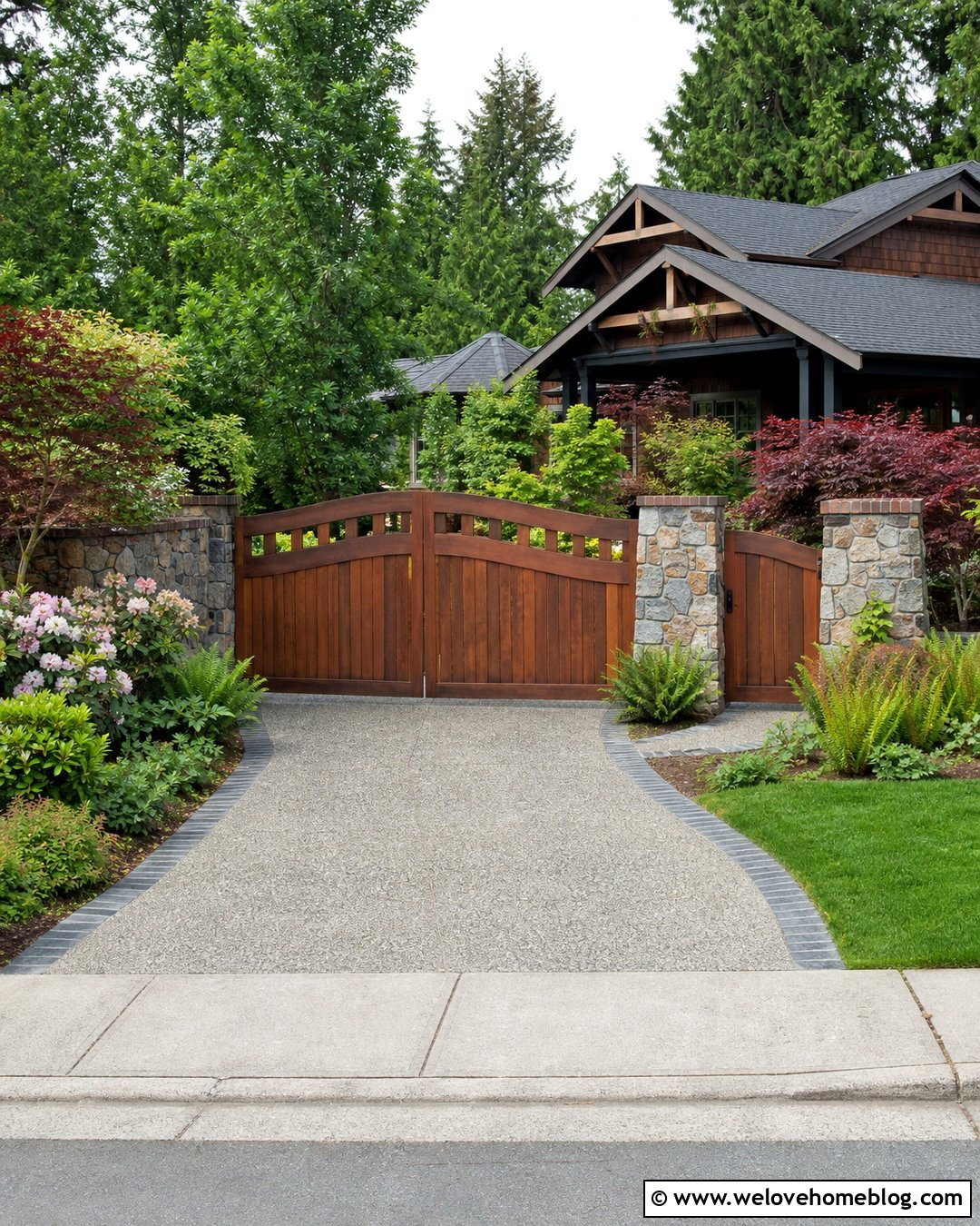 Craftsman Wood Driveway Gate - 20 Unique Driveway Gates Ideas