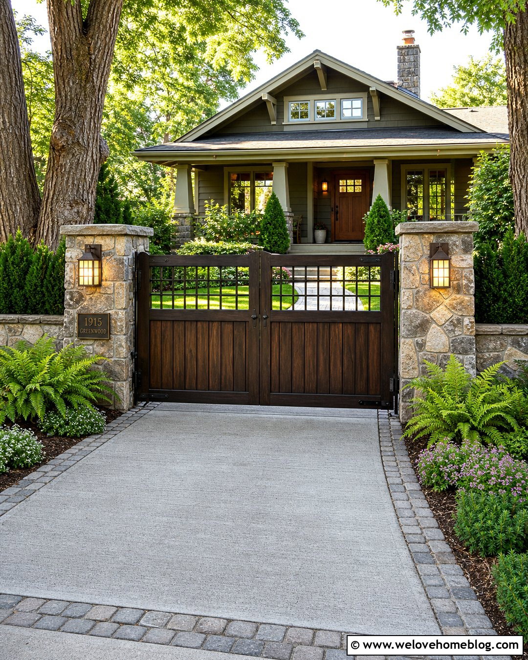 Craftsman Wood Driveway Gate - 40 unique driveway gates