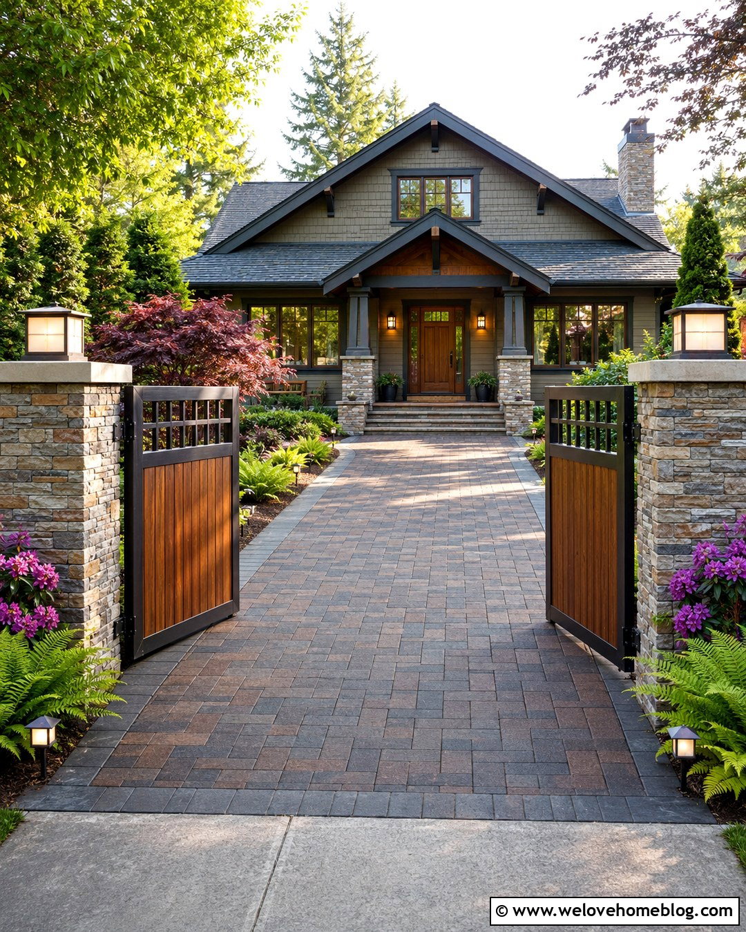 Craftsman Wood Folding Driveway Gate - 20 folding gates driveway ideas