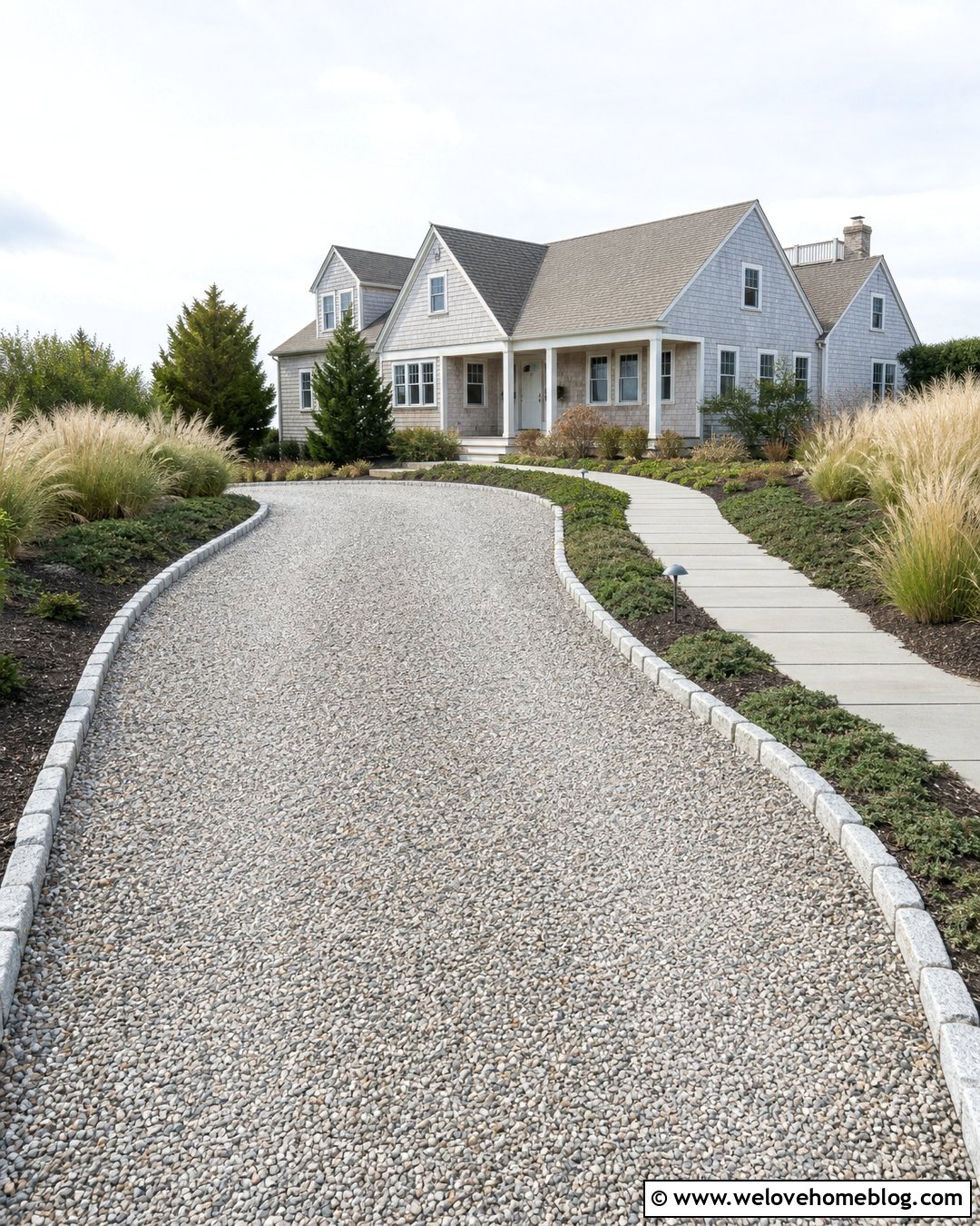 Creek Rock Driveway With Coastal Landscaping - 20 Creek Rock Driveway Ideas