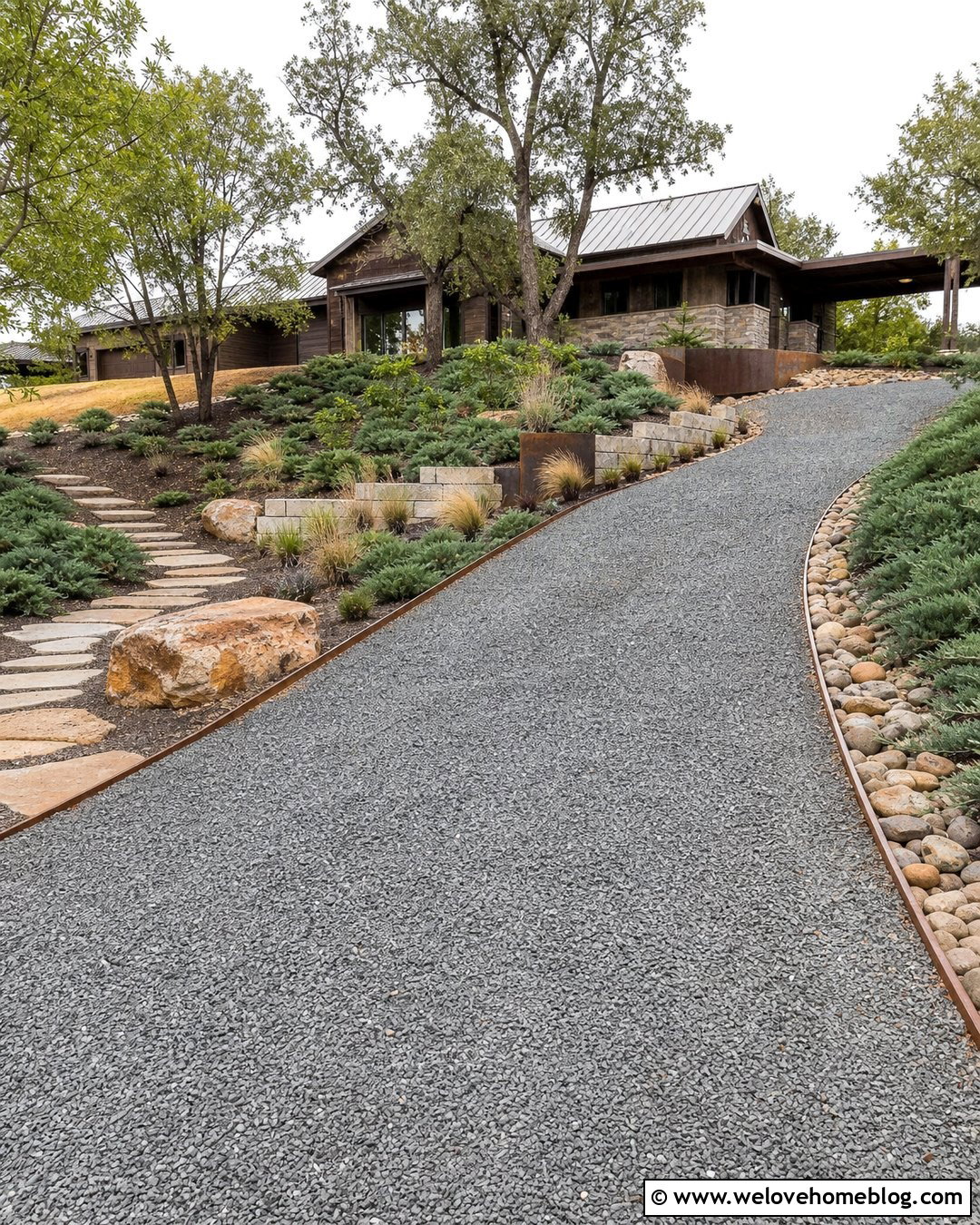 Creeping Juniper Driveway Edging - 20 driveway edging plants ideas