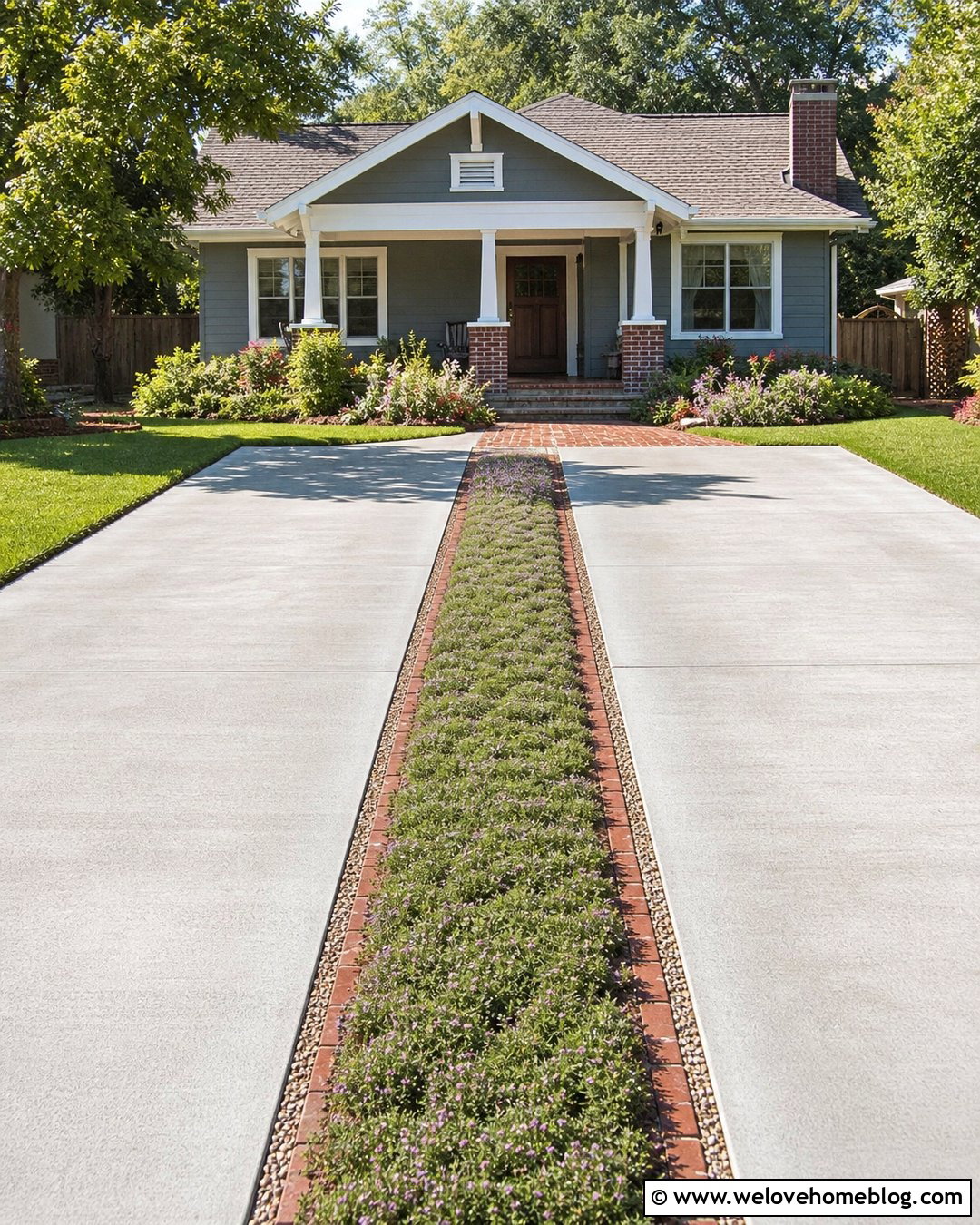 Creeping Thyme Landscape Between Driveways - 20 landscape between driveways ideas