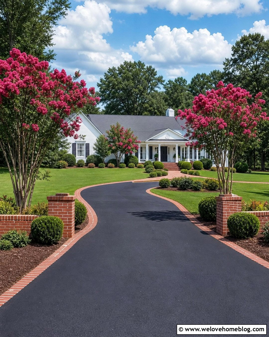Crepe Myrtle Driveway Entrance - 20 treed driveways ideas