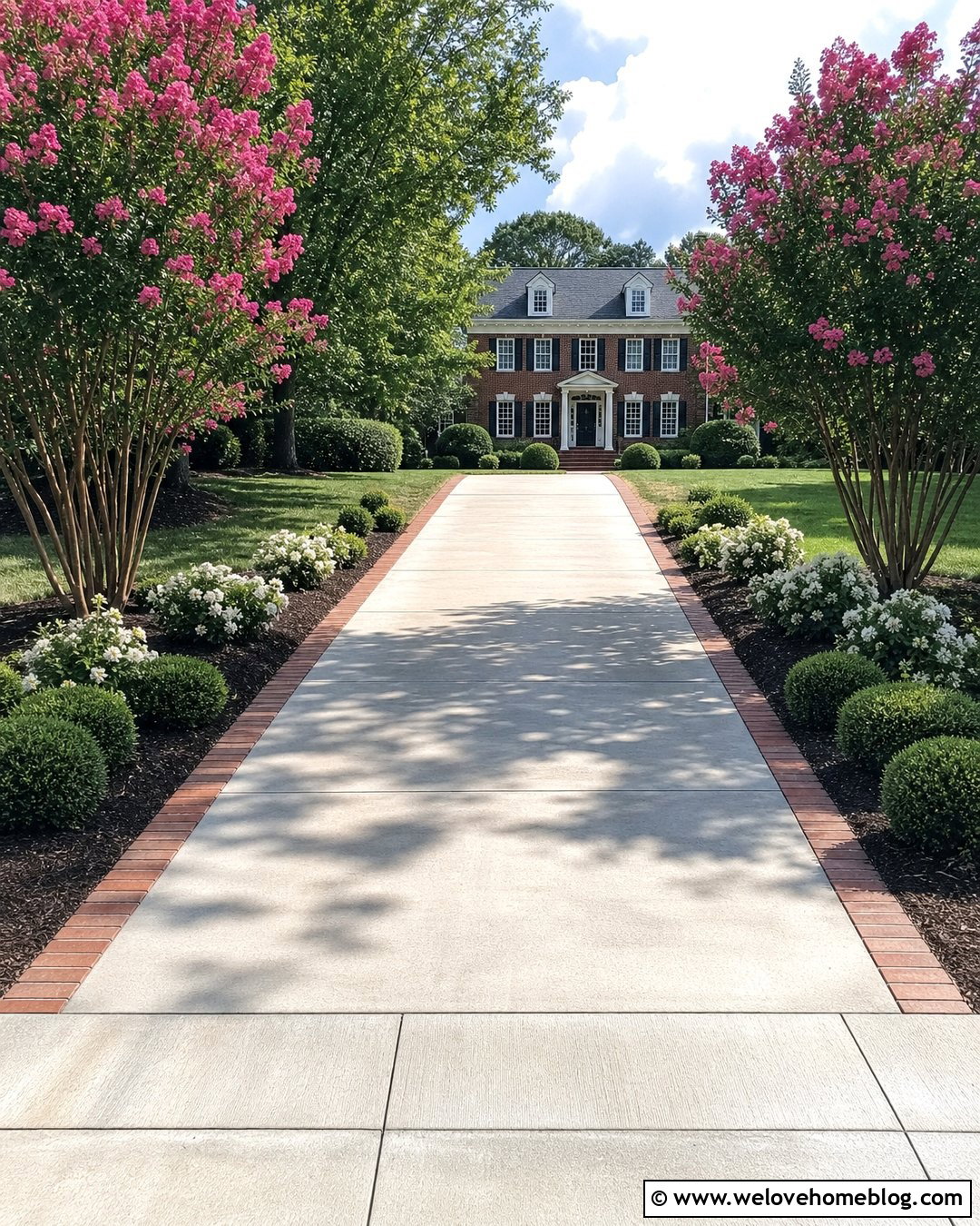 Crepe Myrtle Driveway With Brick Borders - 20 crepe myrtle trees lining driveway ideas