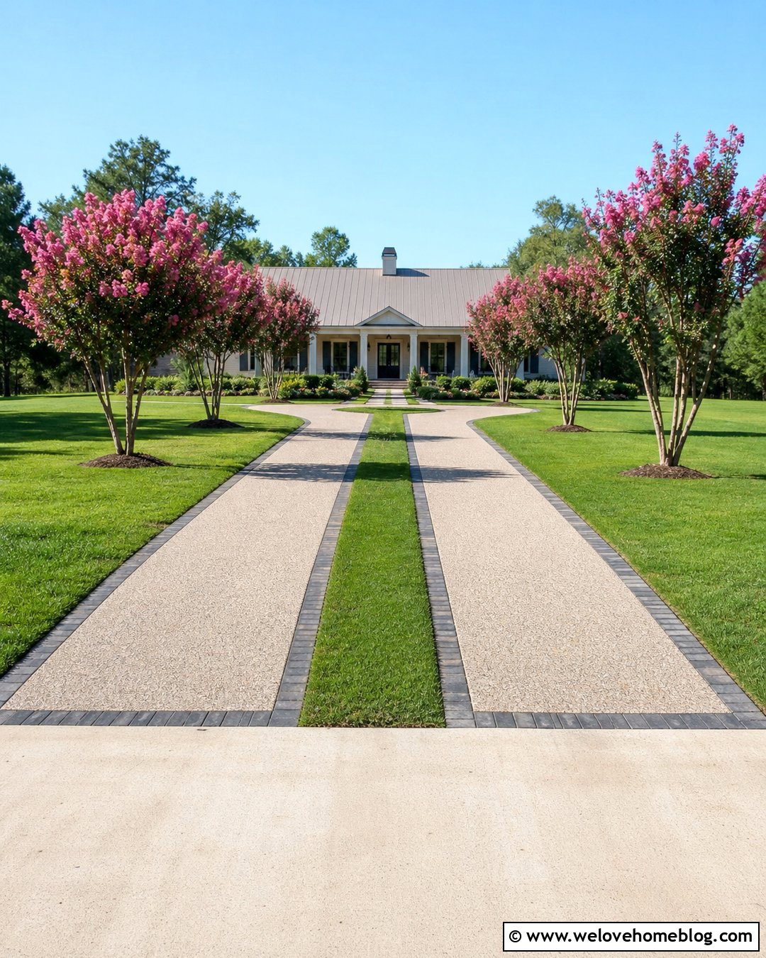 Crepe Myrtle Driveway With Grass Strips - 20 crepe myrtle trees lining driveway ideas