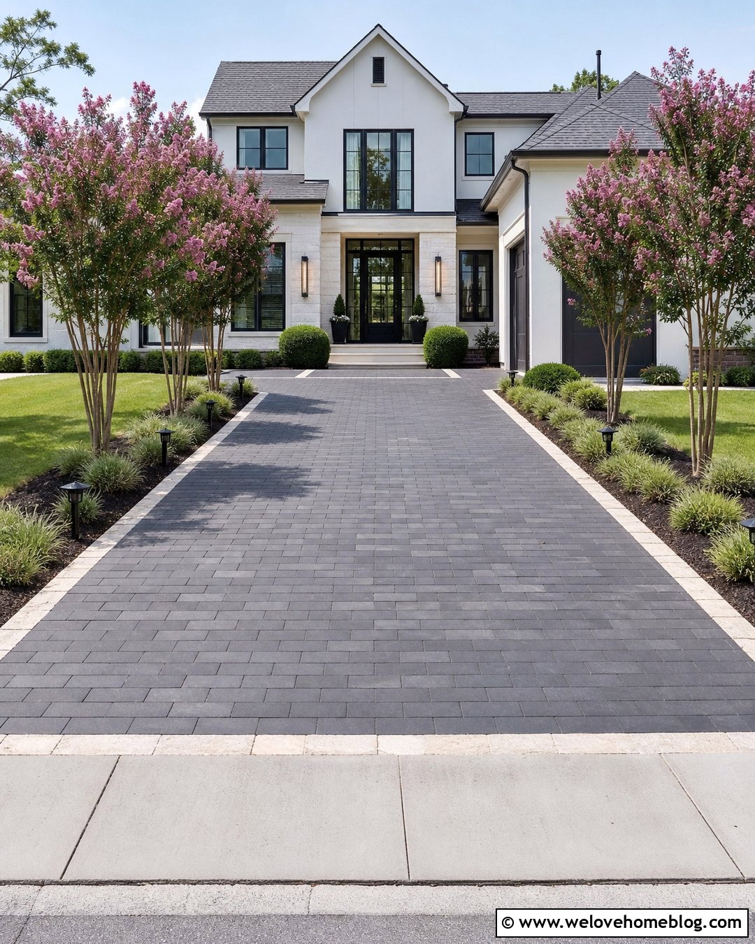 Crepe Myrtle Driveway With Landscape Lighting - 20 crepe myrtle trees lining driveway ideas