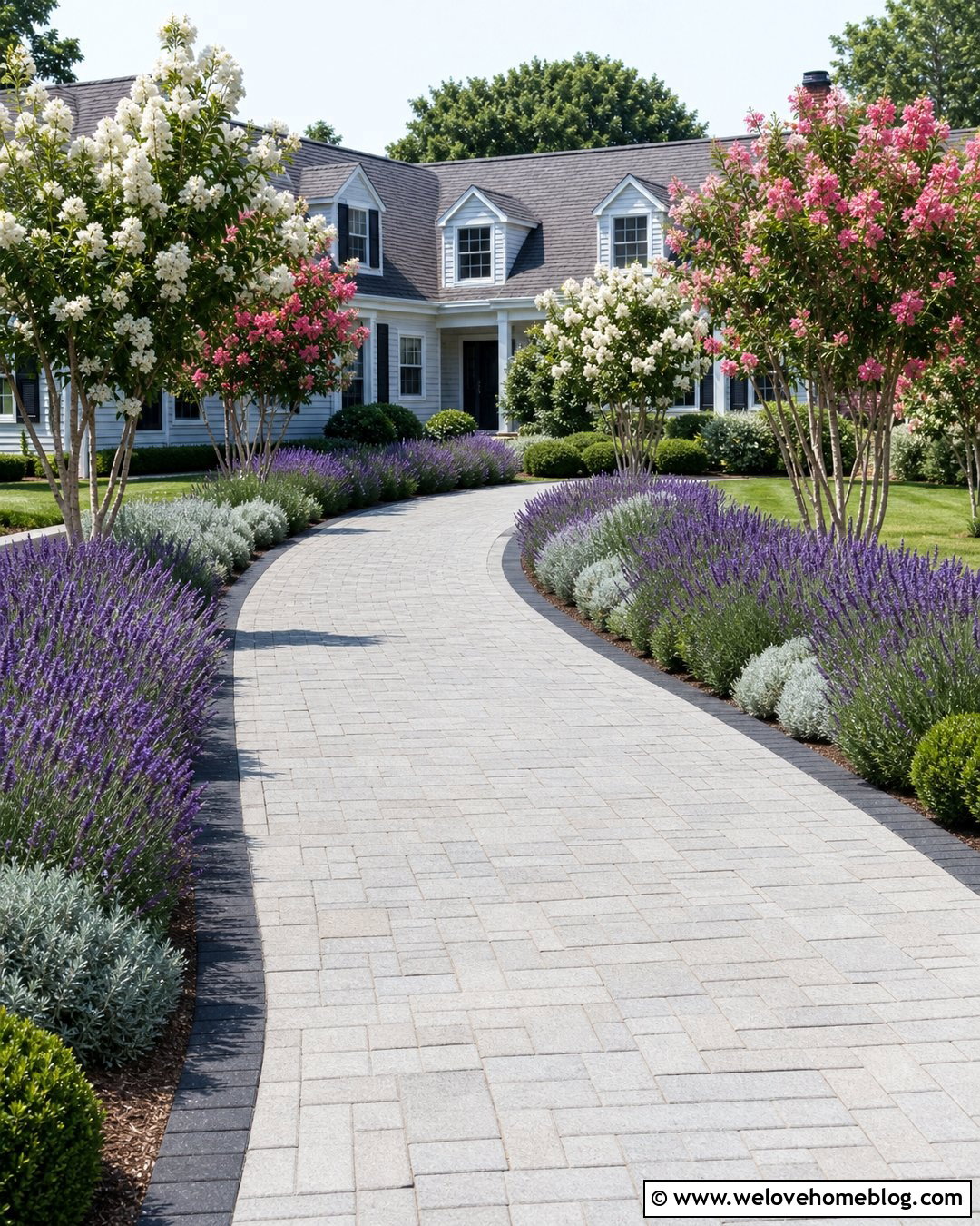 Crepe Myrtle Driveway With Lavender Borders - 20 crepe myrtle trees lining driveway ideas