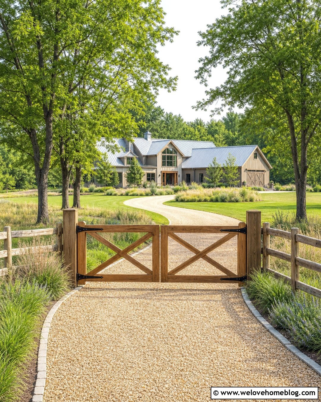 Cross Brace Wood Driveway Gate - 35 Wood Gates Driveway Ideas