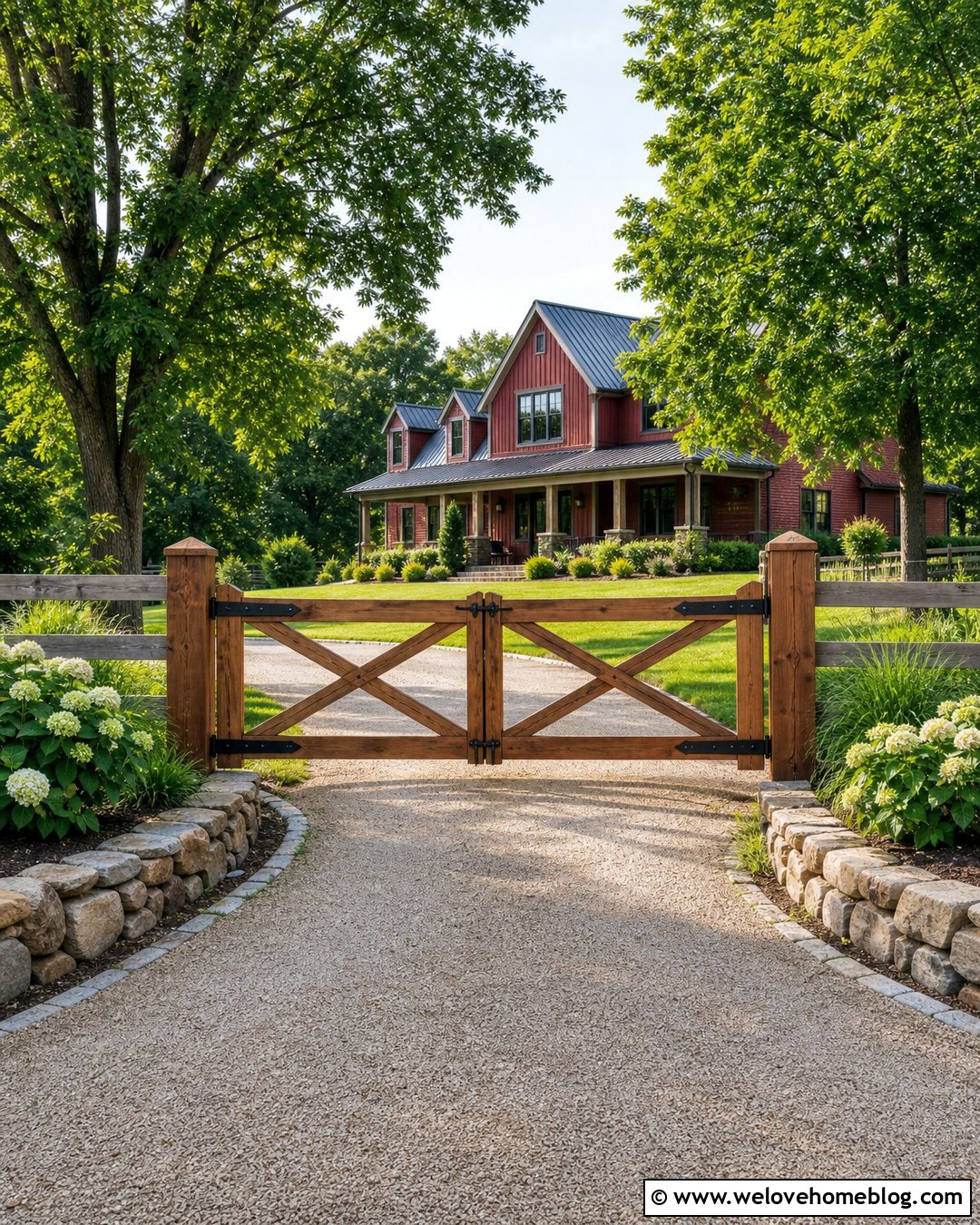 Crossbuck Barn Driveway Gate - 20 Homemade Driveway Gate Ideas