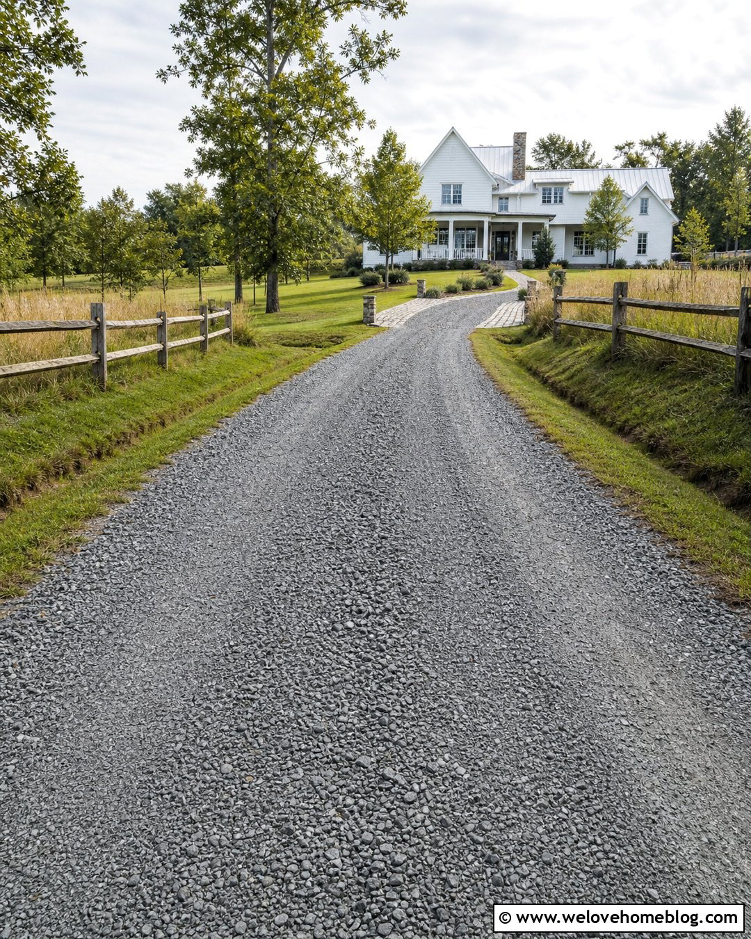 Crowned Gravel Driveway With Drainage Ditches - 35 Driveway Drainage Solutions Ideas