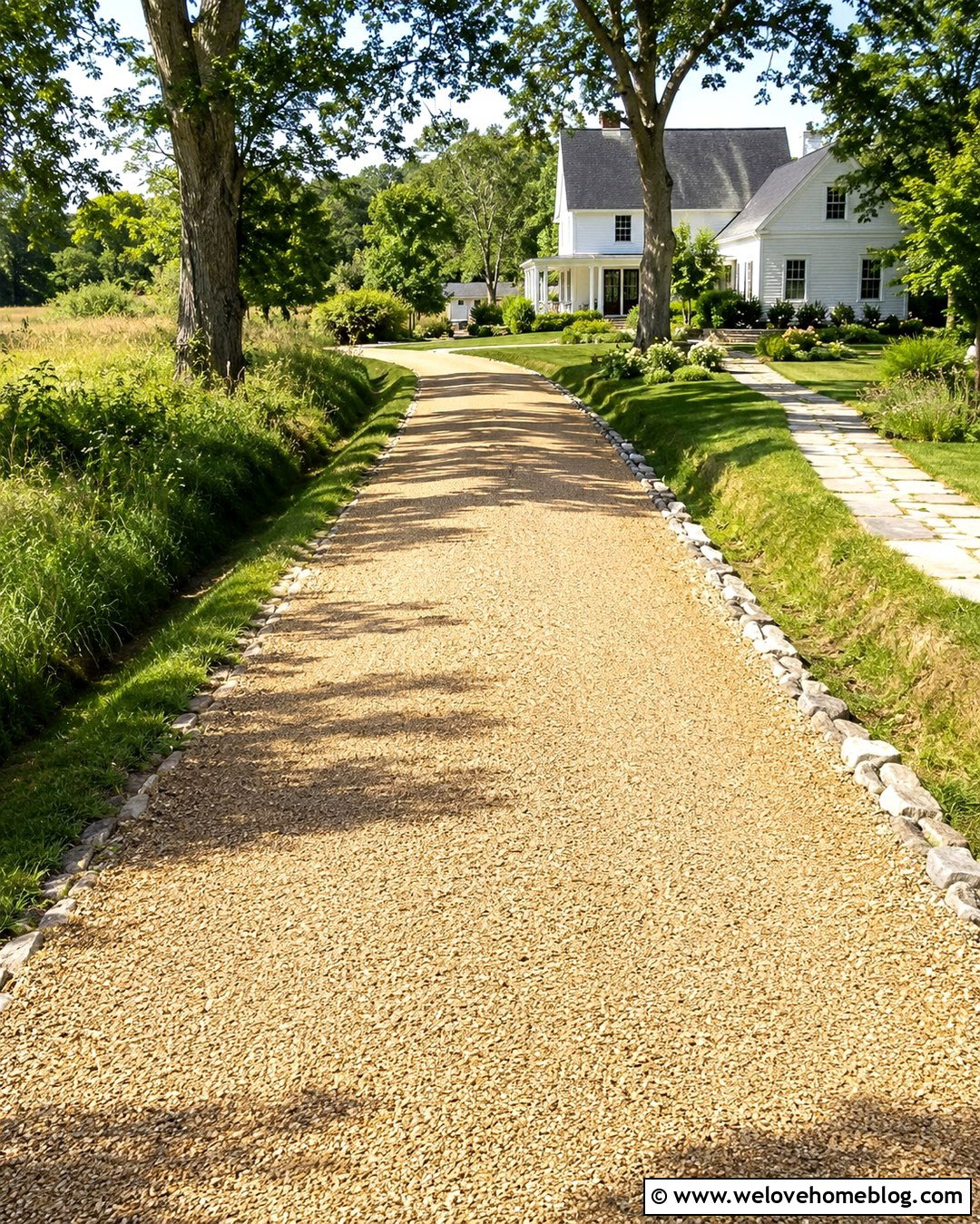 Crowned Gravel Driveway With Side Ditches - 20 driveway water drainage ideas