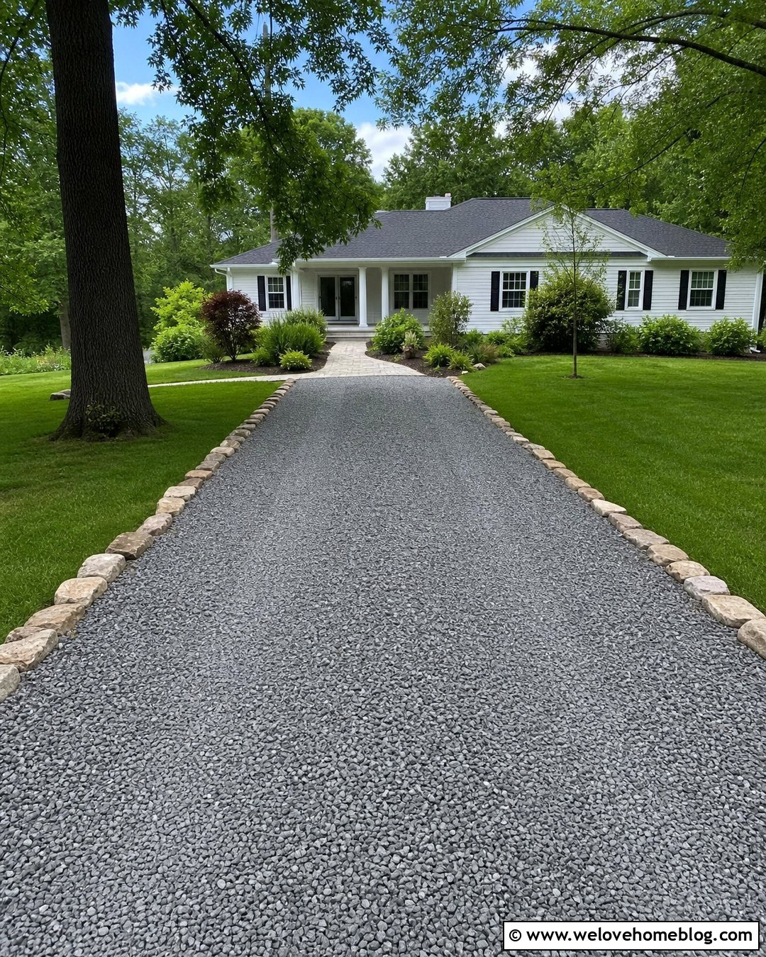 Crowned Gravel Driveway With Side Swales - 20 Gravel Driveway Drain Ideas