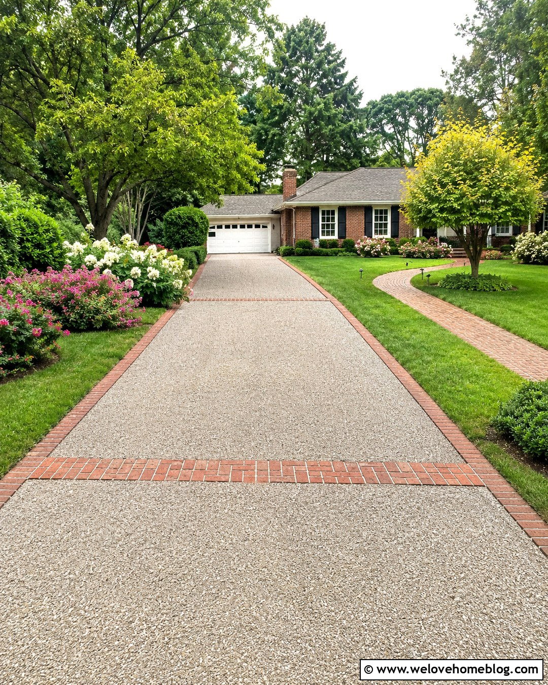 Crush And Run Driveway With A Brick Ribbon - 20 Crush And Run Driveway Ideas