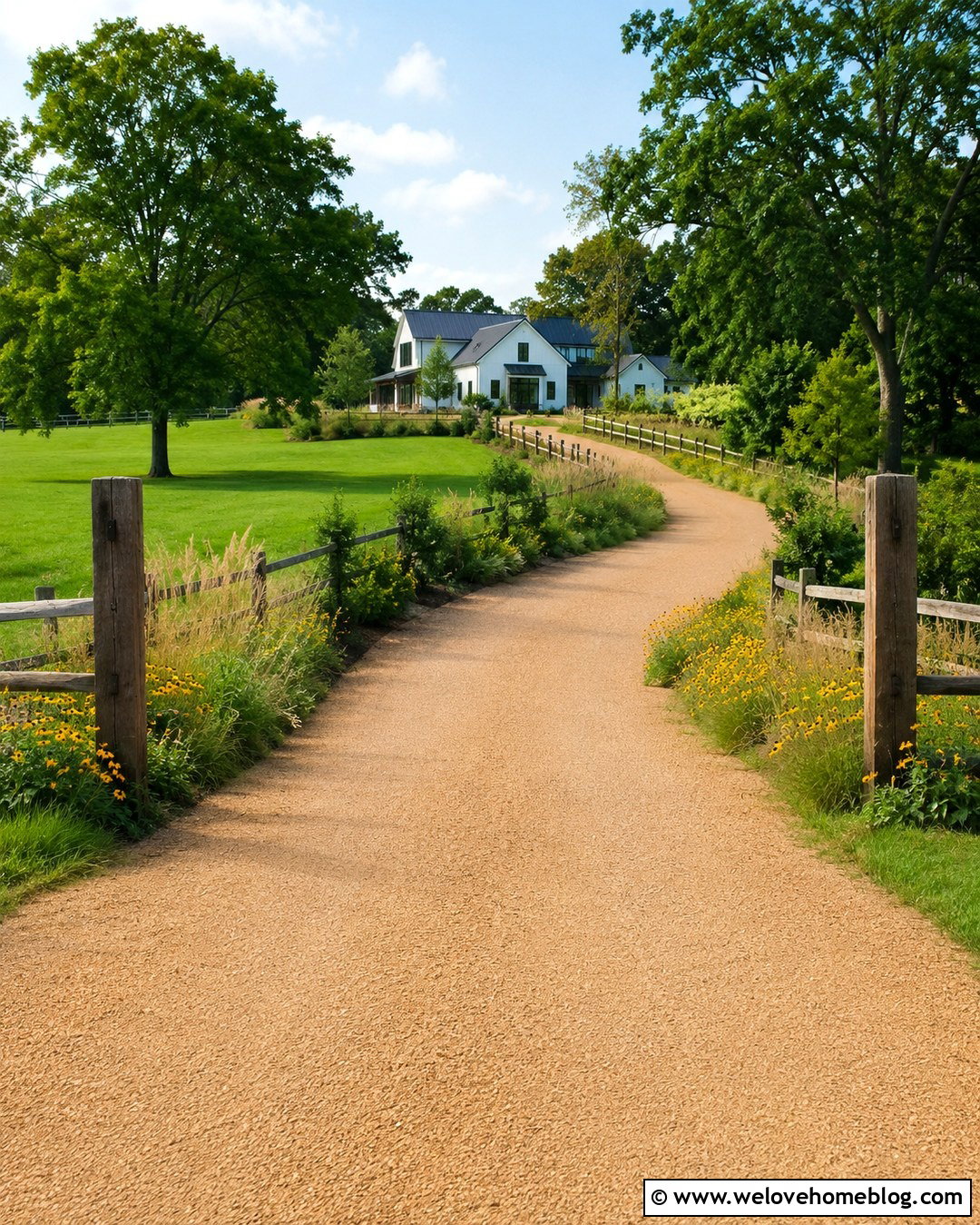 Crush And Run Driveway With Split Rail Fencing - 20 Crush And Run Driveway Ideas