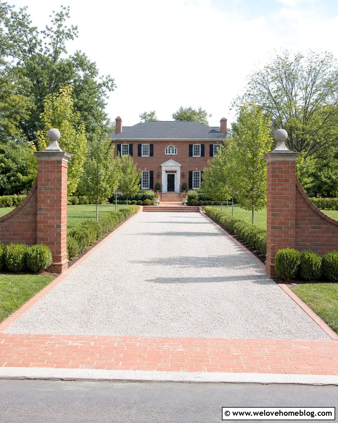 Crushed Concrete Driveway With Brick Pillars - 25 Crushed Concrete Driveway Ideas