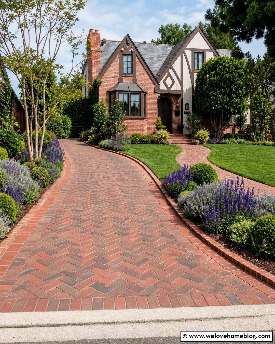 Crushed Granite Along Brick Driveway - 20 Gravel Along Driveway Ideas