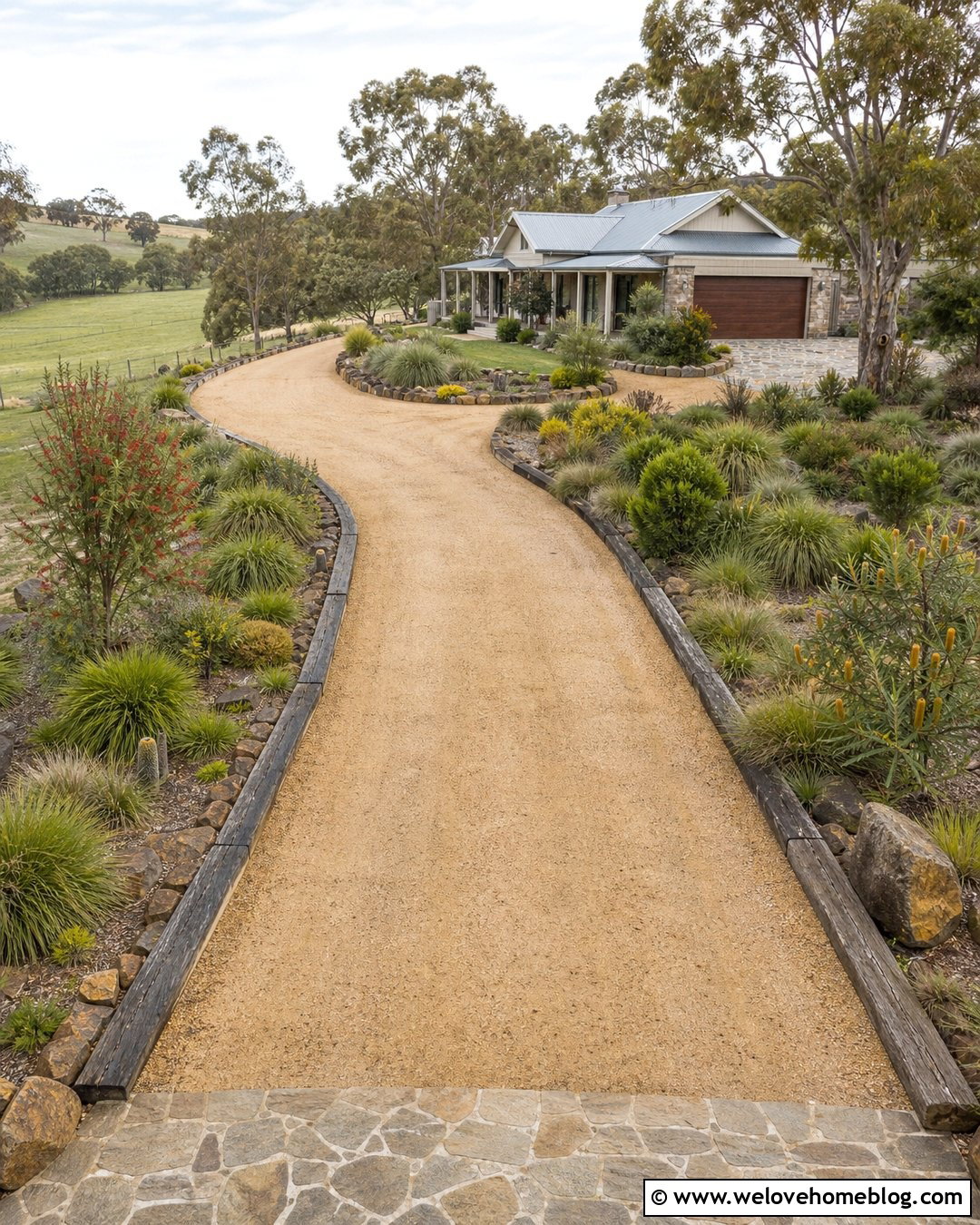 Crushed Granite Driveway For A Rural Home - 20 Australian Driveway Ideas