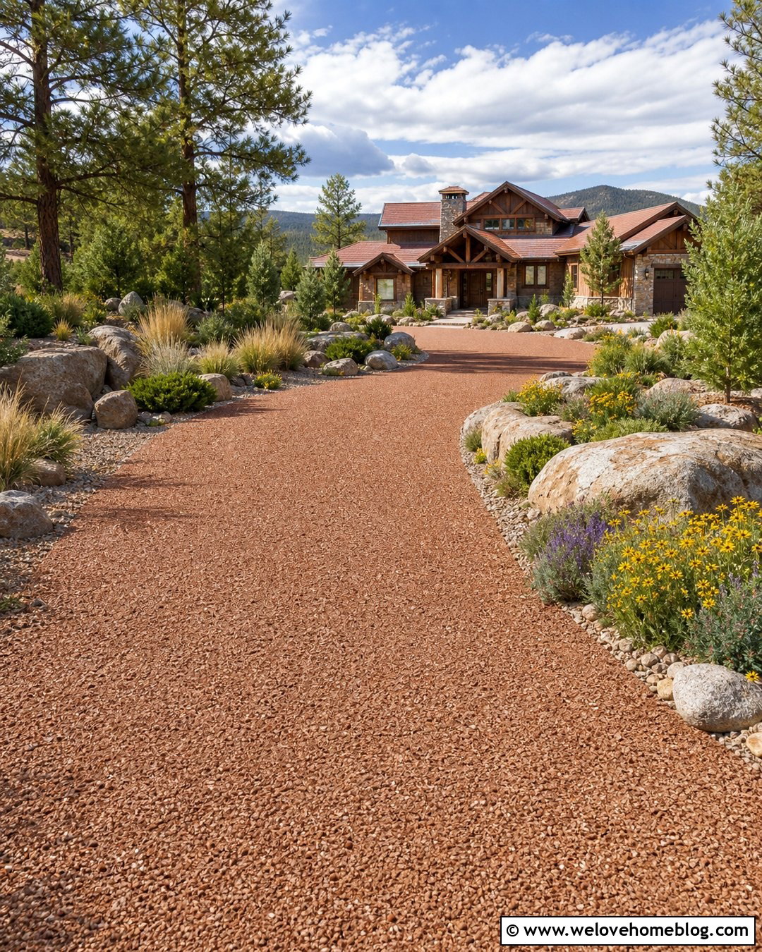 Crushed Granite Driveway With Boulder Border - 20 gravel driveway with border ideas