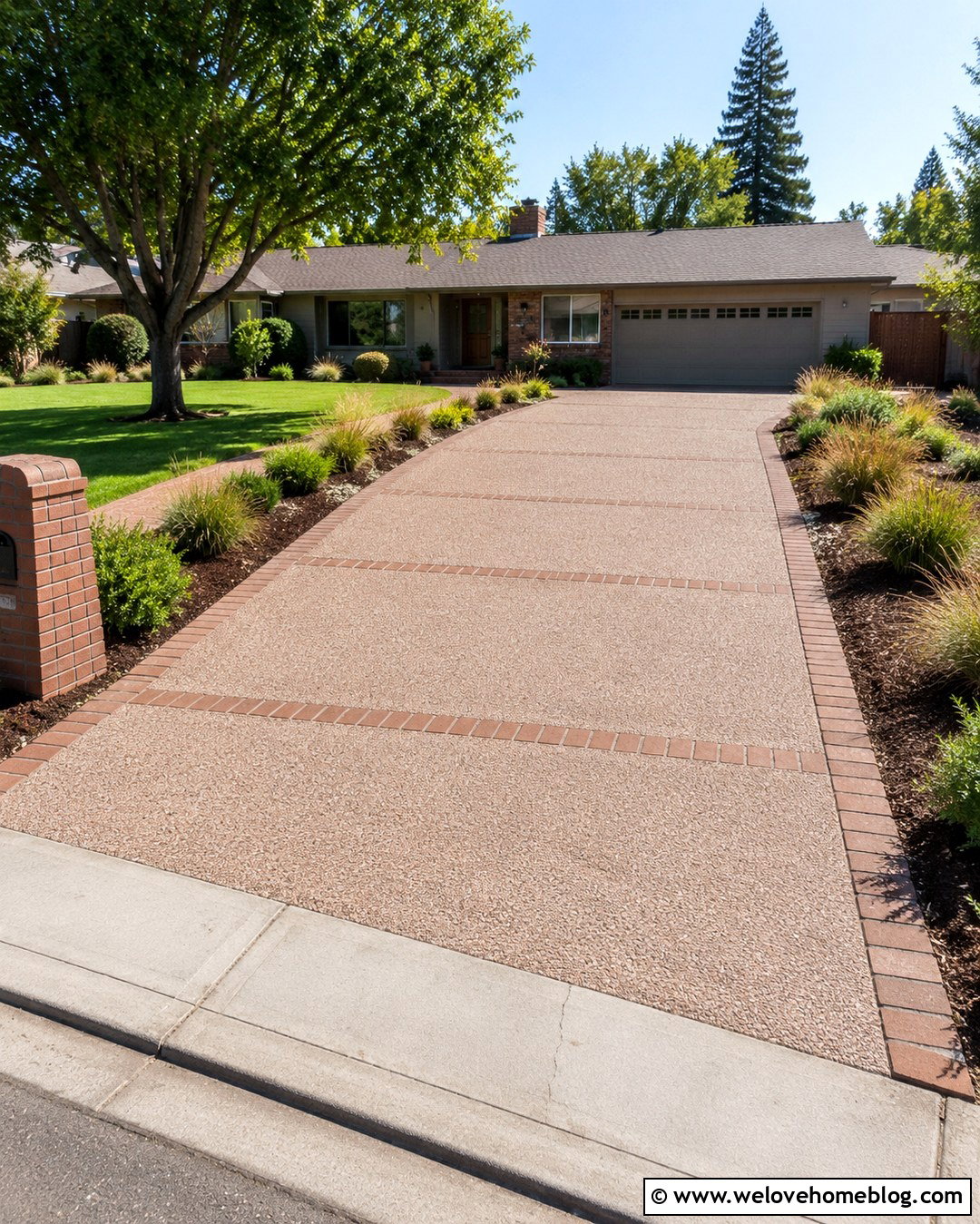 Crushed Granite Driveway With Brick Ribbons - 20 Brick And Gravel Driveway Ideas