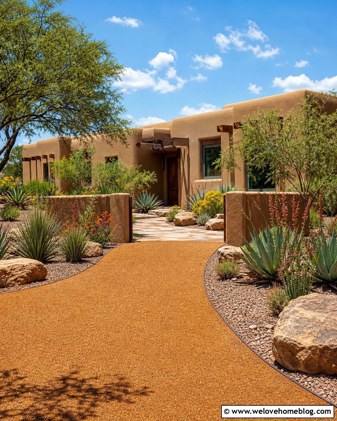 Crushed Granite Driveway With Desert Landscaping - 25 Dream Driveway Ideas