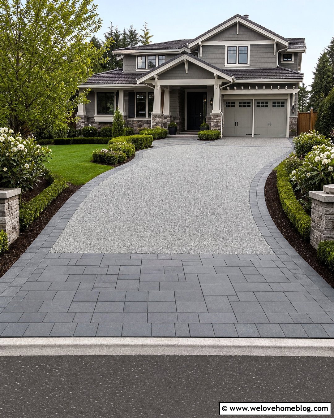 Crushed Granite Driveway With Paver Apron - 25 Crushed Stone Driveway Ideas