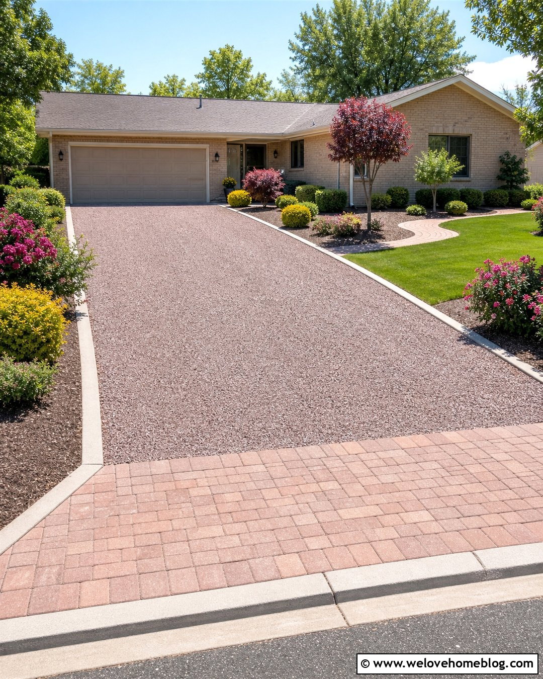 Crushed Granite Driveway With Paver Apron - 20 Driveway Alternatives Cheap Ideas