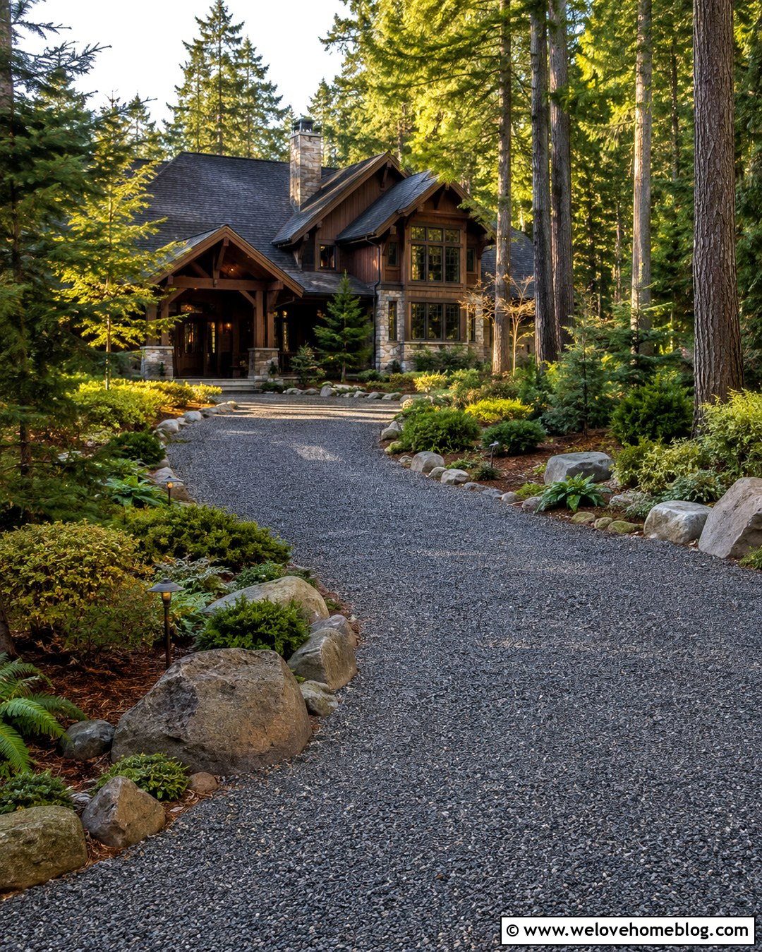 Crushed Gravel Driveway With Boulder Edging - 20 Crushed Gravel Driveway Ideas