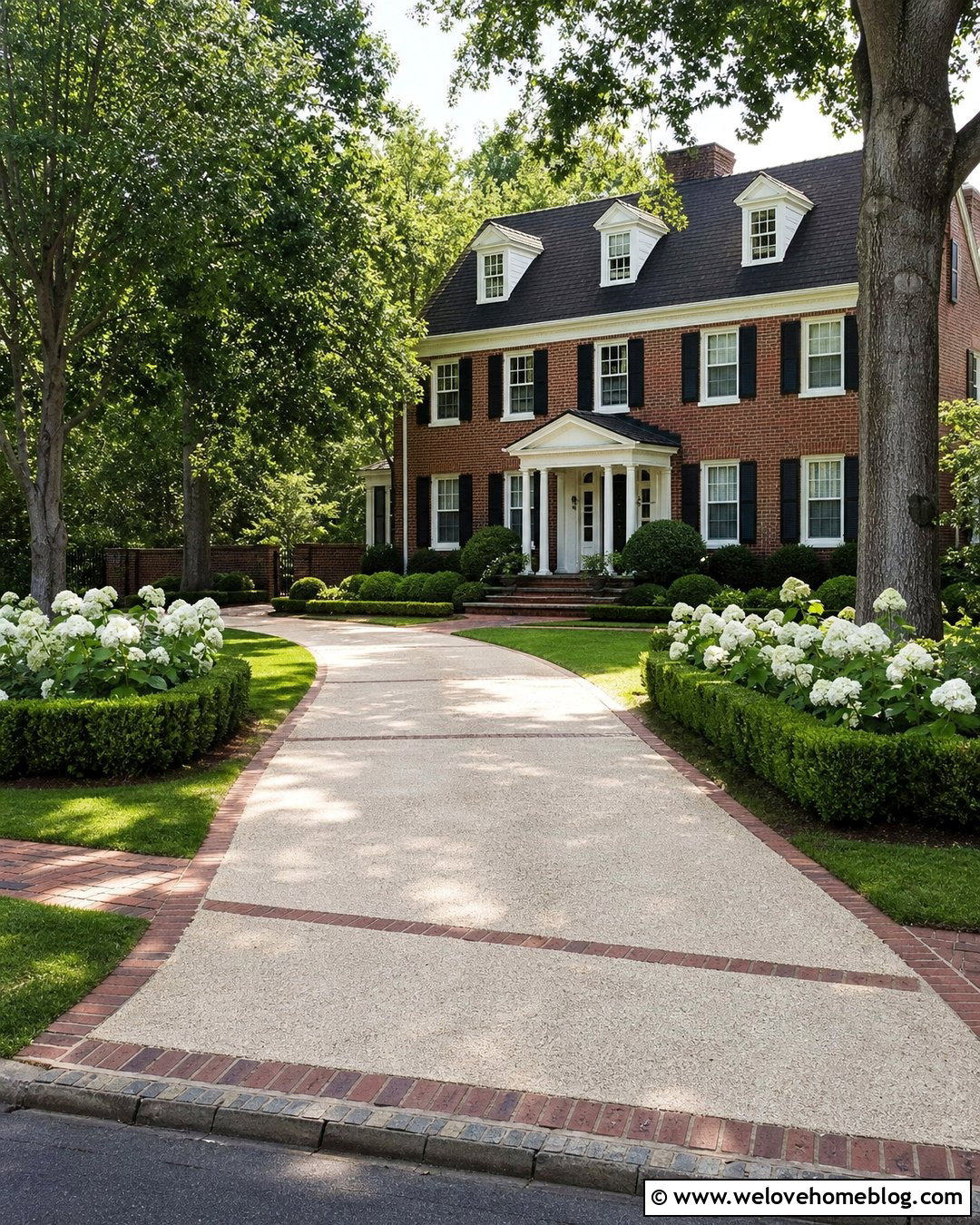 Crushed Limestone Driveway With Brick Borders - 20 Alternative Driveway Materials Ideas