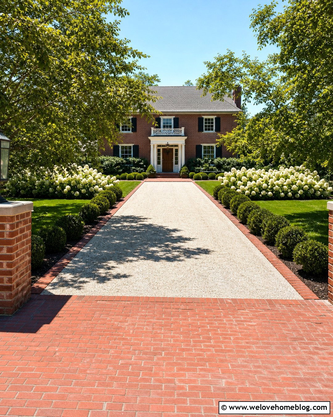 Crushed Limestone Driveway With Brick Edging - 20 Loose Stone Driveway Ideas