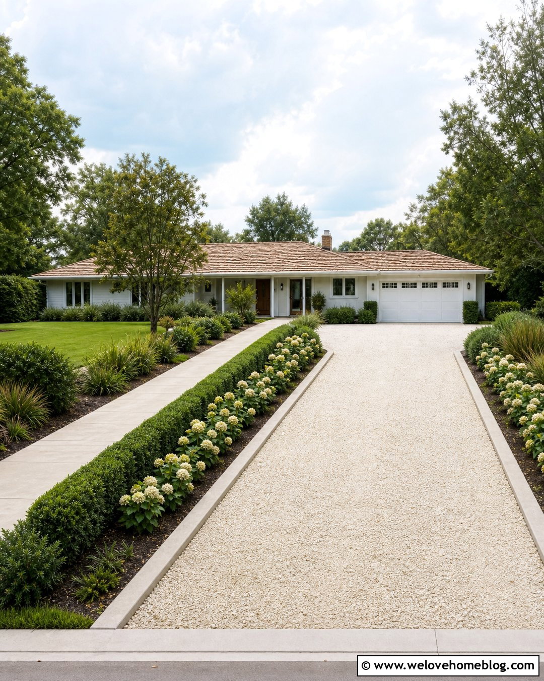 Crushed Limestone Driveway With Concrete Curbs - 20 Gravel Driveway Pictures Ideas