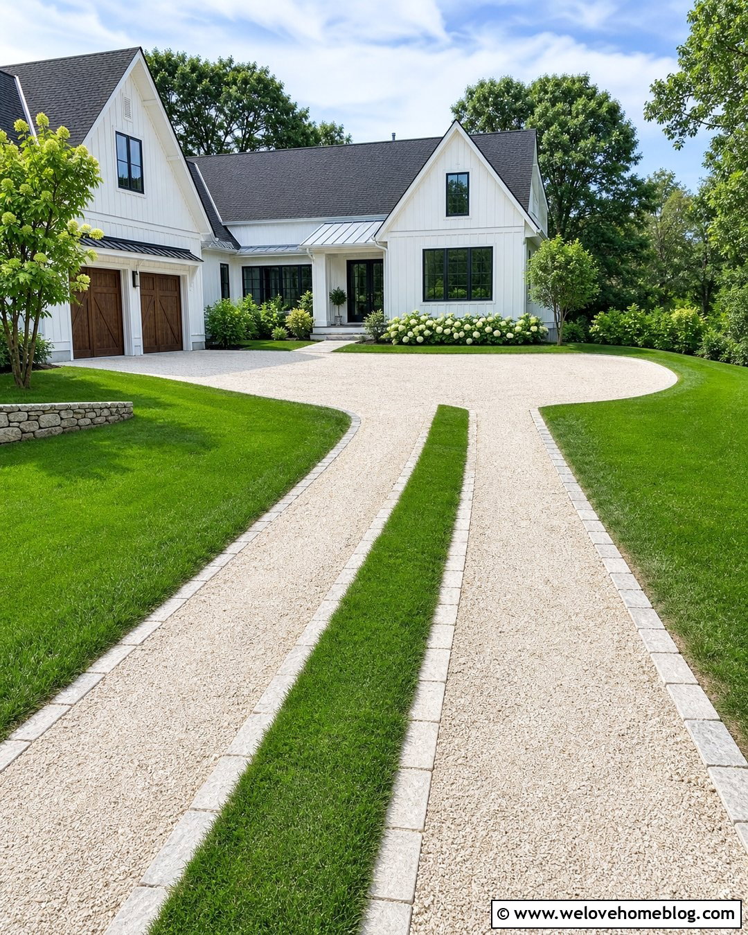 Crushed Limestone Driveway With Grass Strips - 20 Gravel And Grass Driveway Ideas