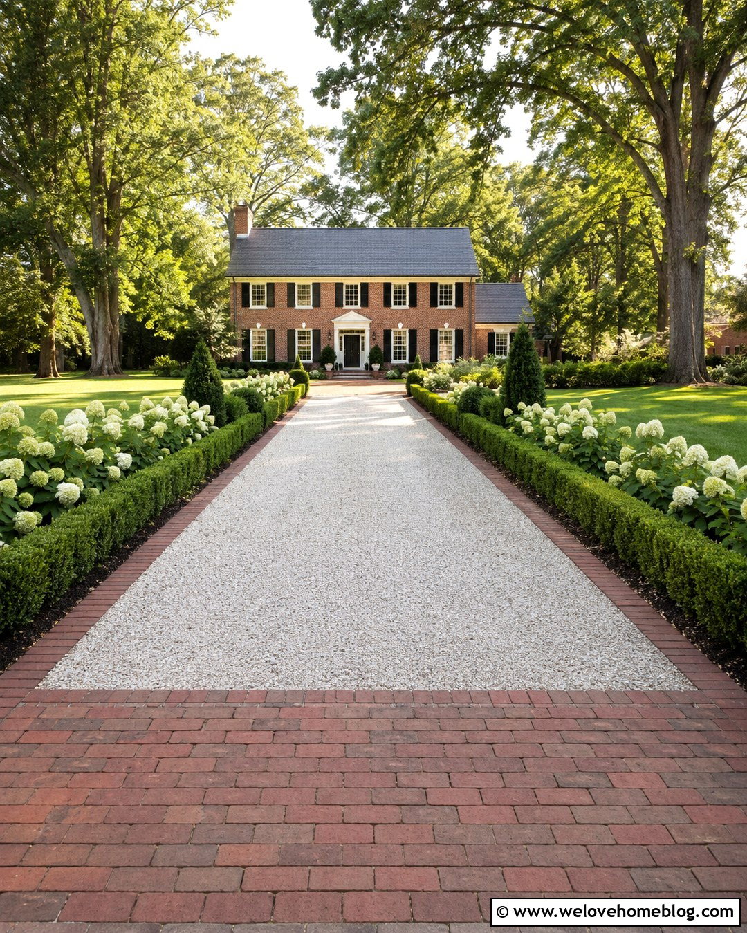 Crushed Limestone Gravel Driveway With Brick Edging - 20 Gravel For Driveway Ideas