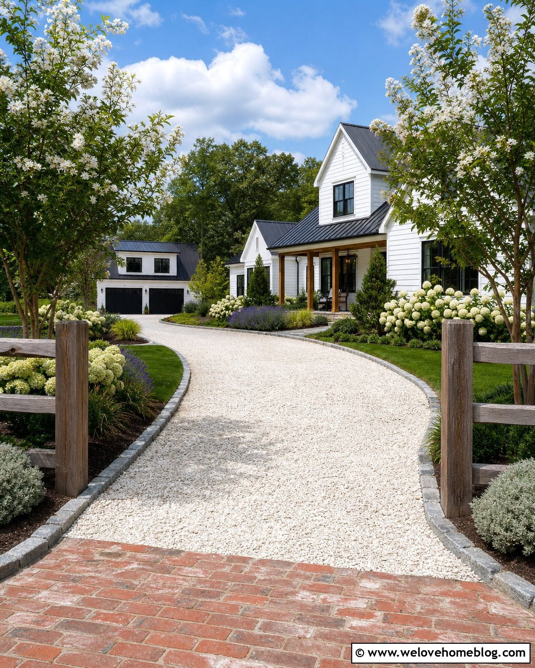 Crushed Oyster Shell Driveway With Farmhouse Landscaping - 20 Crushed Oyster Shell Driveway Ideas