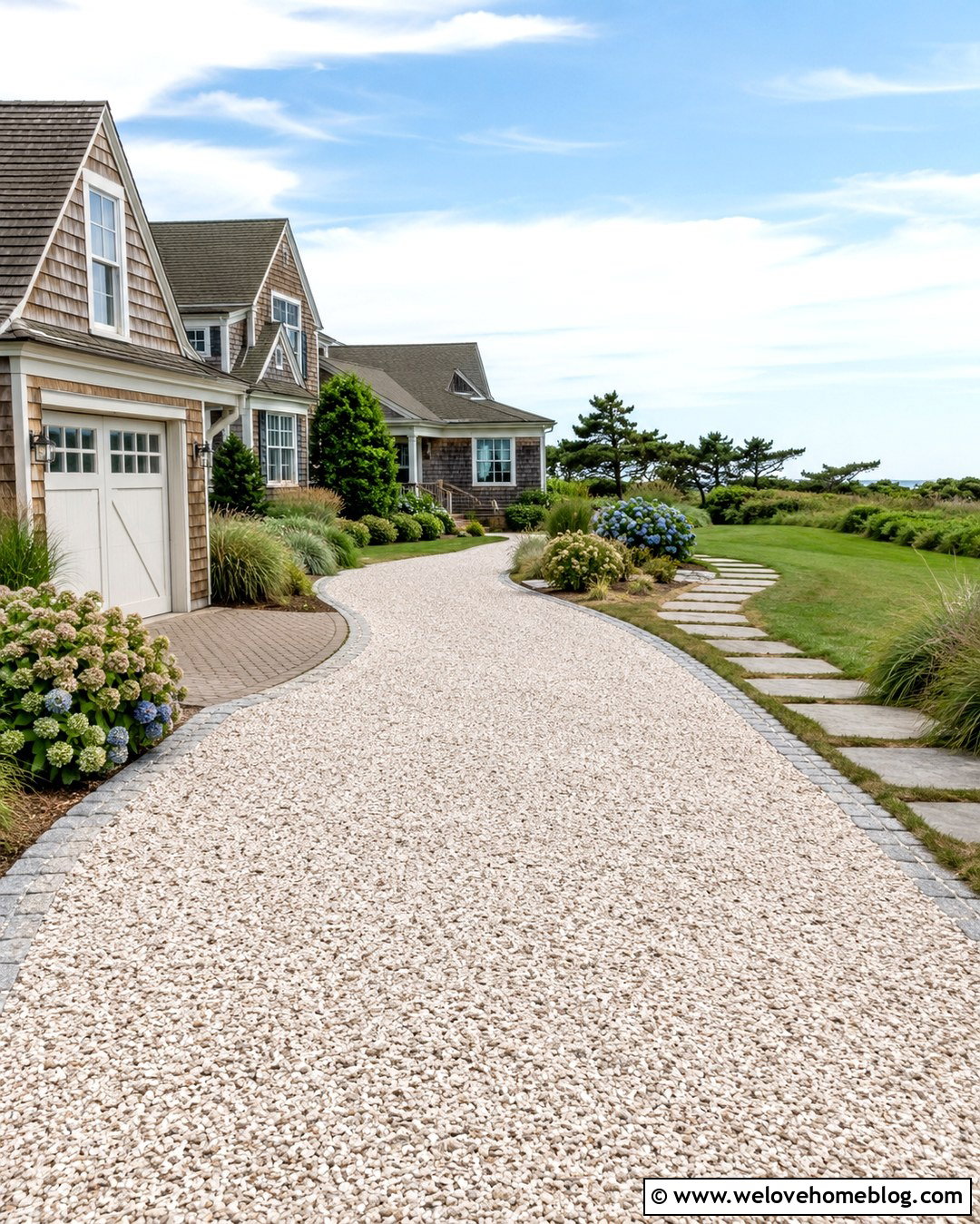 Crushed Shell Driveway With Coastal Landscaping - 20 front driveway design ideas